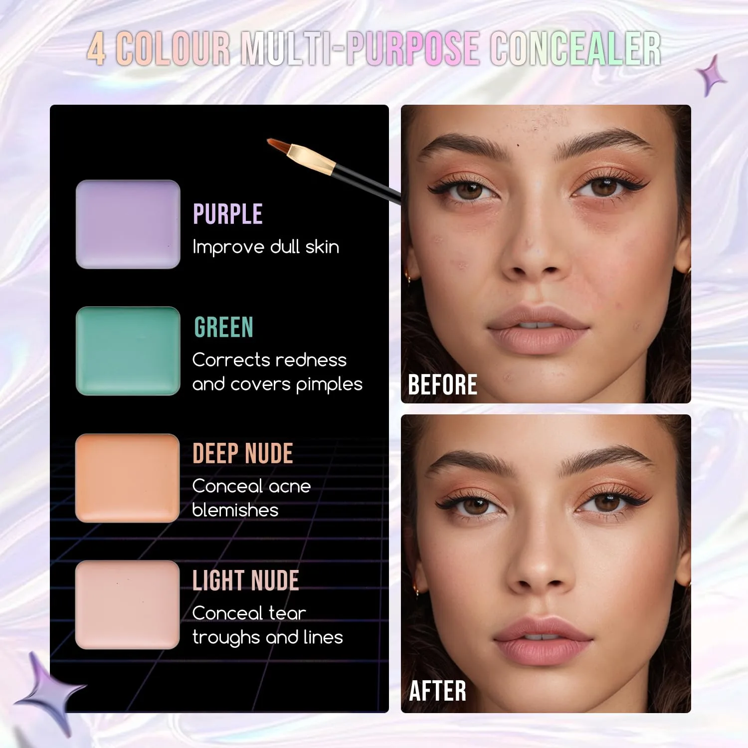 Color Nymph Makeup Kits for Girls Women Makeup Set and Cosmetic Case Green