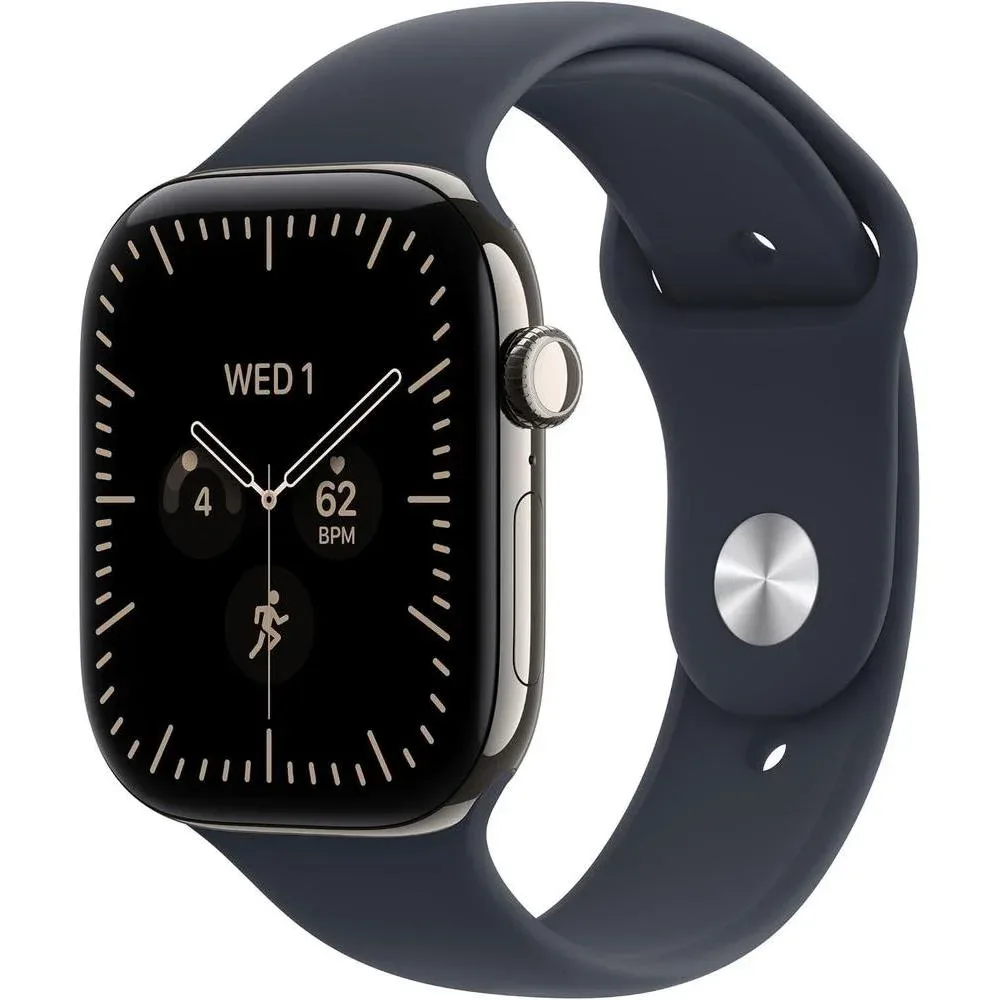 Apple Watch Series 12 46mm GPS + Celular - Natural Titanium Case with Navy Blue Sport Band
