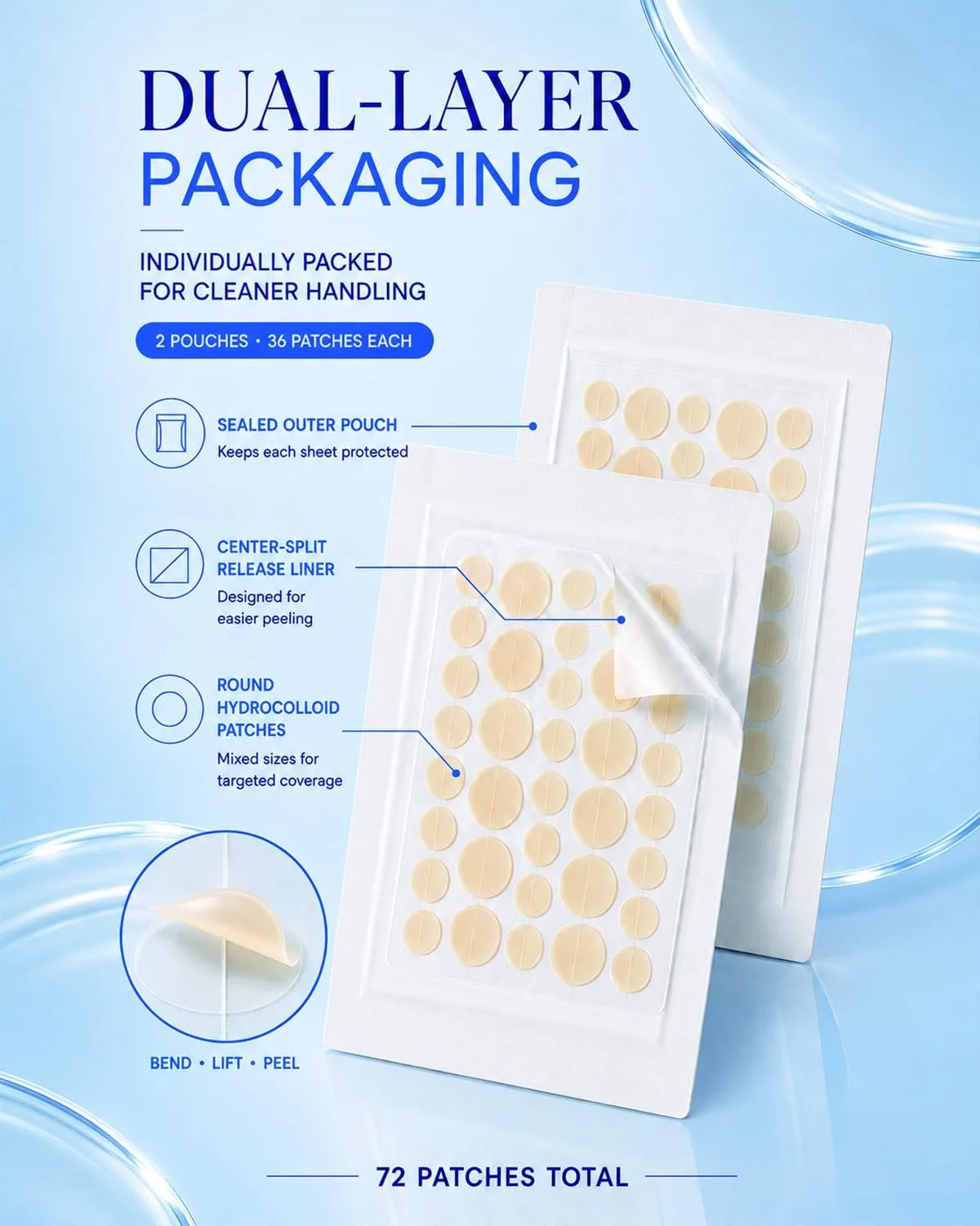 50 Disposable Pimple Needles with 72 Pimple Patches for Face