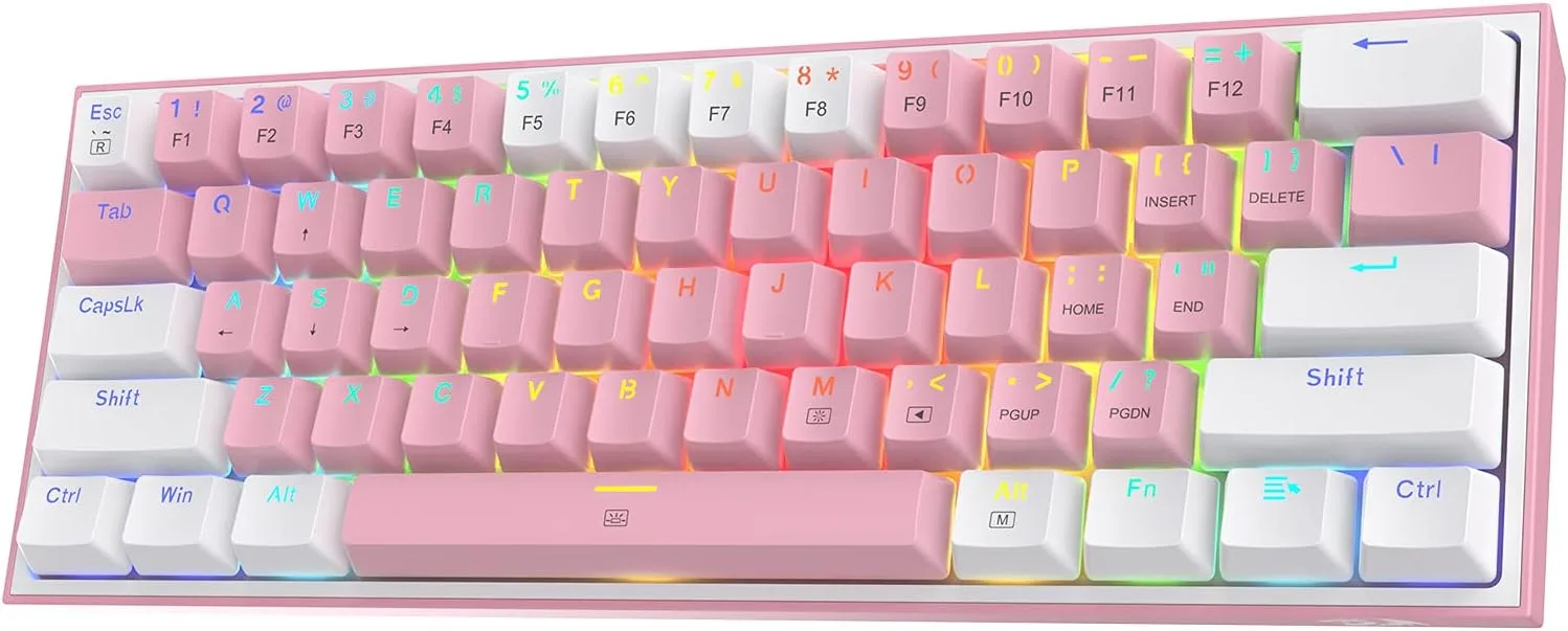 Teclado Gamer Redragon K617 Wired 60% Compact Hot-Swap RGB Mecánico