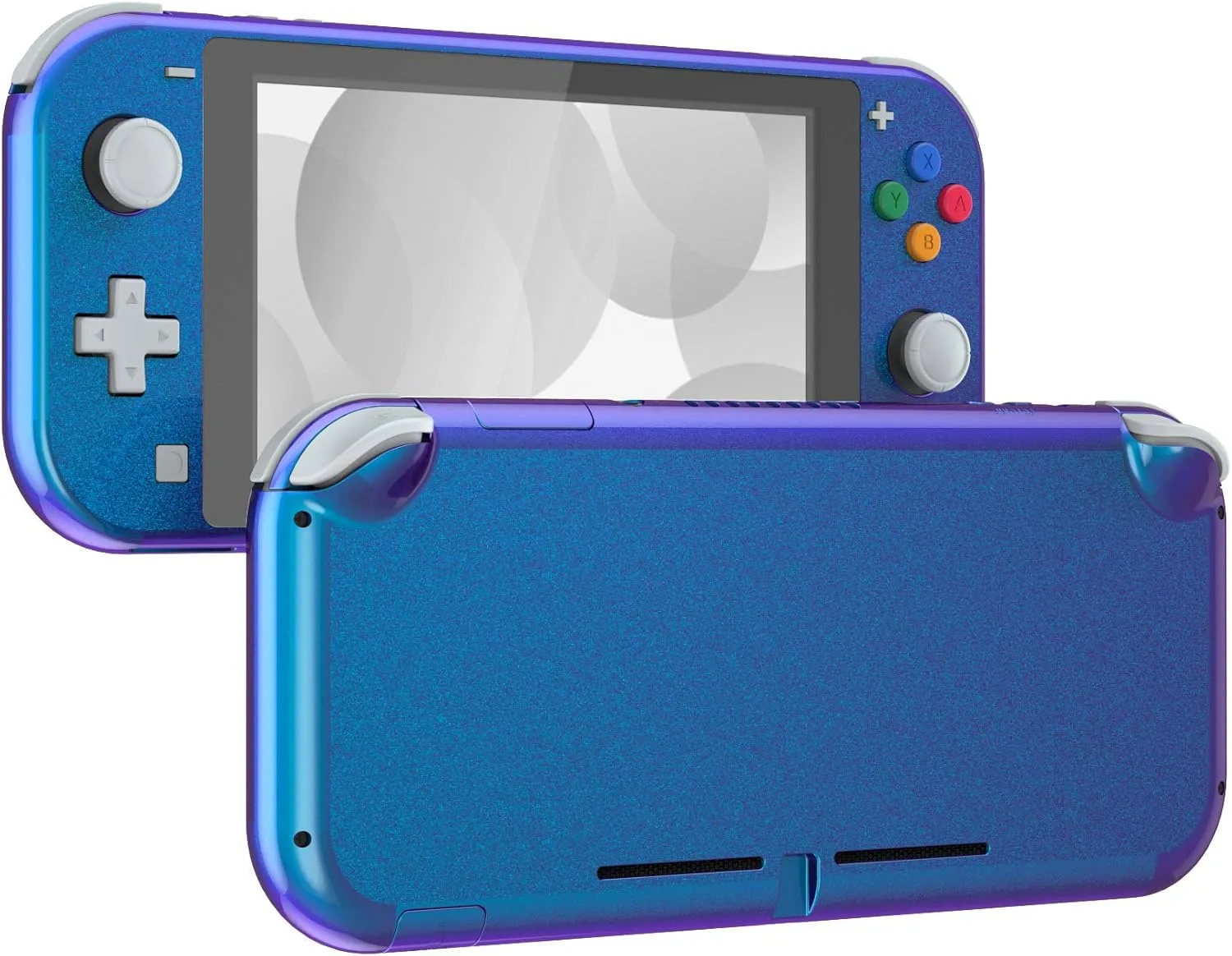 eXtremeRate Chameleon Purple Blue Glossy DIY Replacement Shell for Nintendo Switch Lite, NSL Handheld Controller Housing w/Screen Protector, Custom Case Cover for Nintendo Switch Lite