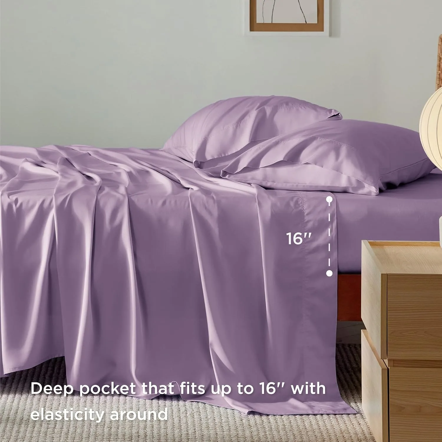 Bedsure PureWoven 100% Rayon Derived from Bamboo, Queen Sheets, 4 Pieces