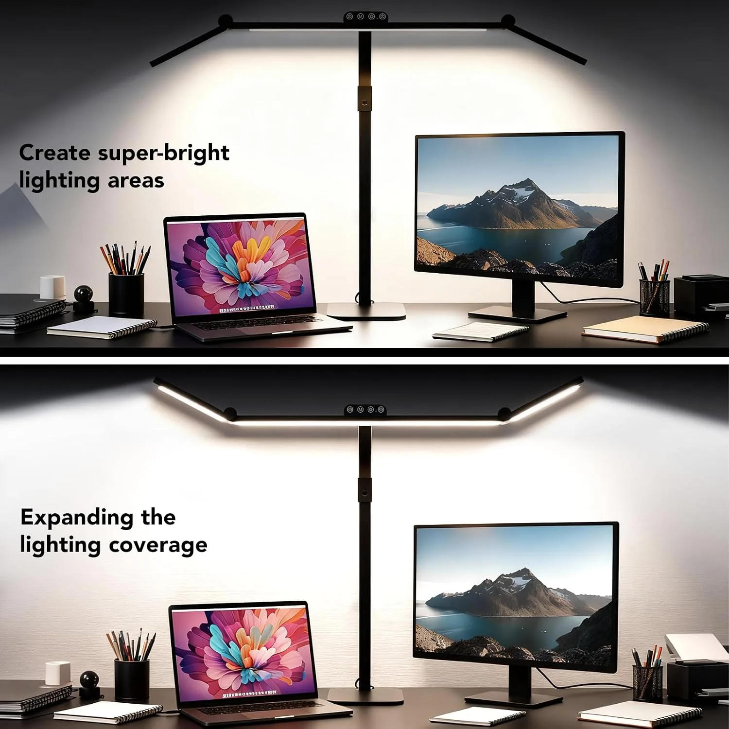 LED Desk Lamp for Home Office with Base, 28.2" Adjustable Gooseneck Swing Arm Ultra Bright Desk Light, Dimmable Architect Table lamp for Desktop Computer Light, Reading, Study, Workbench