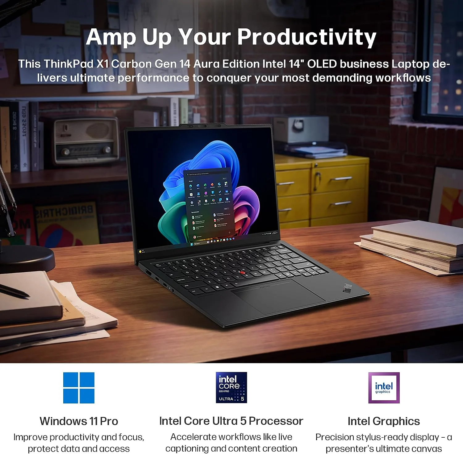 Lenovo ThinkPad X1 Carbon Gen 14 Aura Edition Core Ultra 5 335 vPro Laptop