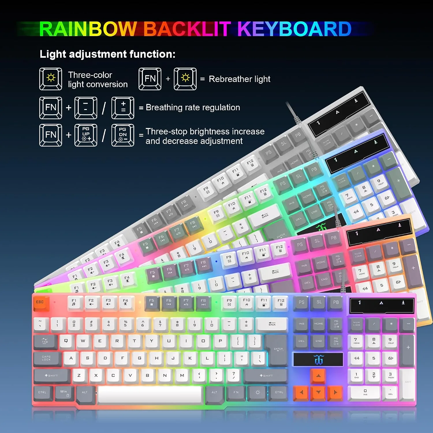 DGG Gaming Keyboard and Mouse, Headphones, Mouse pad Combo for PC Gamers