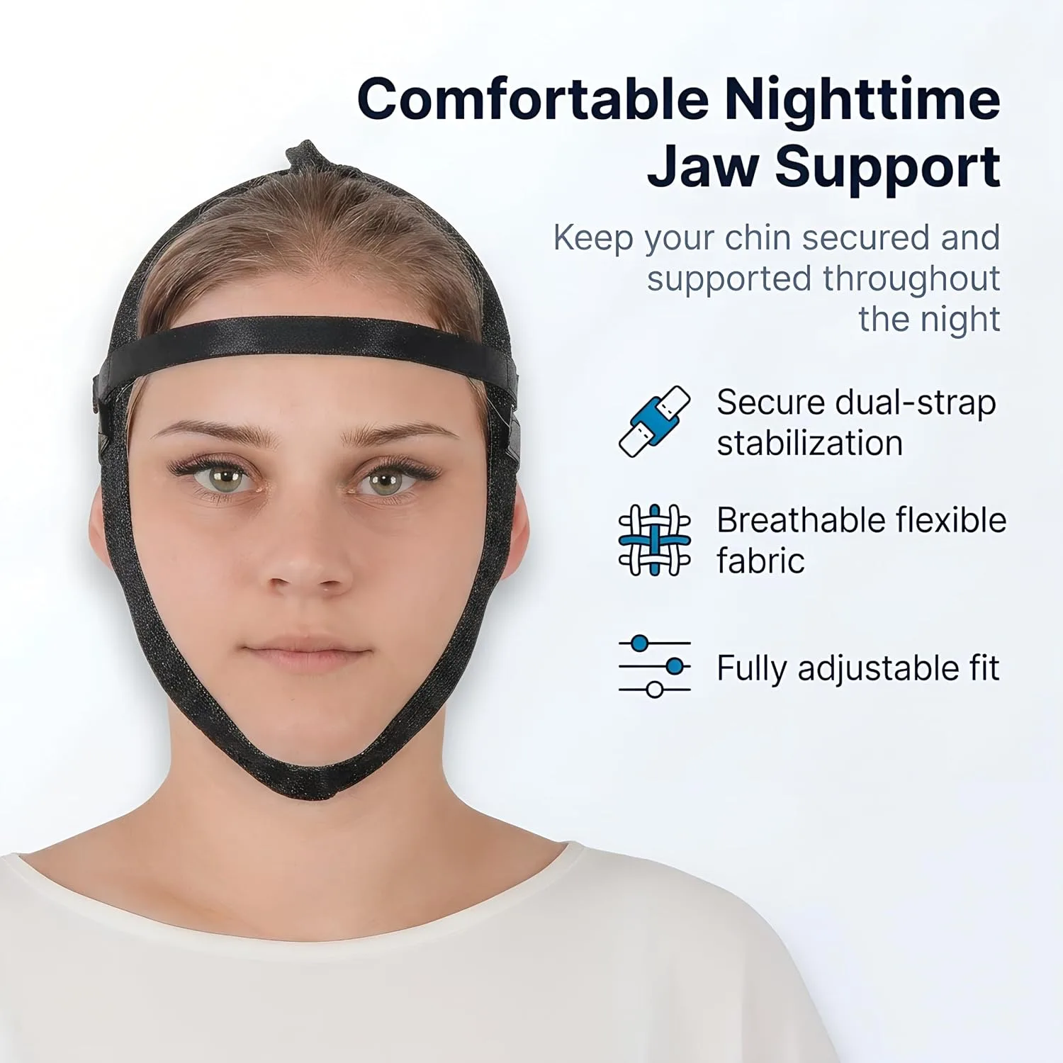 Post Surgery Facial Compression Garment Chin Strap Band, Double Chin Face Wrap Tape, Jawline Exerciser, Face Slimmer, Jowl Tightening, Chin Lifting Belt (Black)