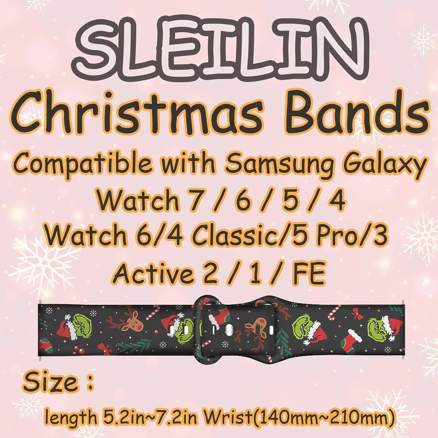 Christmas Halloween Bands Compatible with Samsung Galaxy Watch 7 Band 6 5 4 Active 2 FE 40mm 44mm/Watch 6/4 Classic/5 Pro/3, 20mm Holiday Replacement Strap Band for Samsung Watch Bands Women