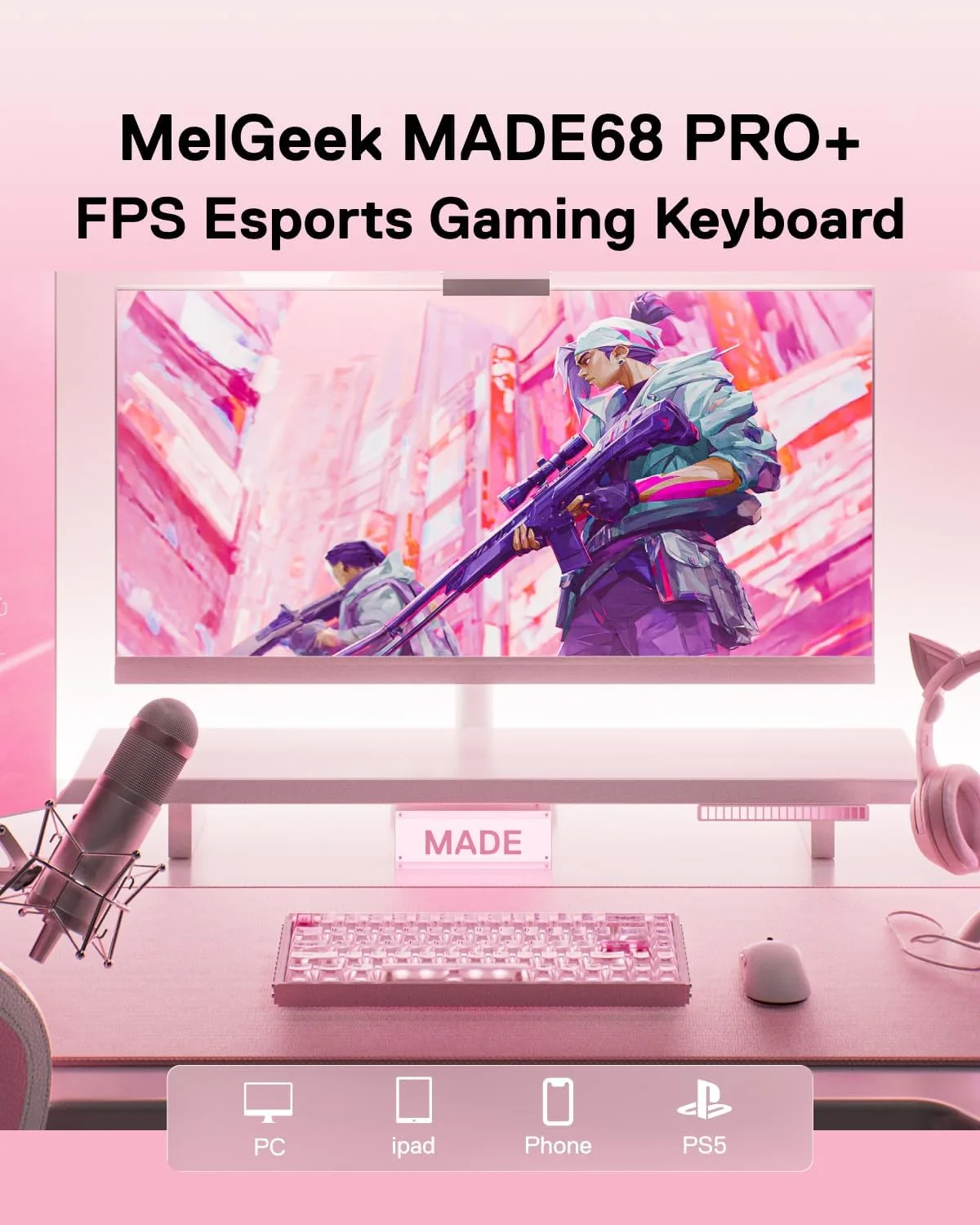 MelGeek MADE68 Pro+ Wired Hall Effect Magnetic Gaming Keyboard | 65% Layout