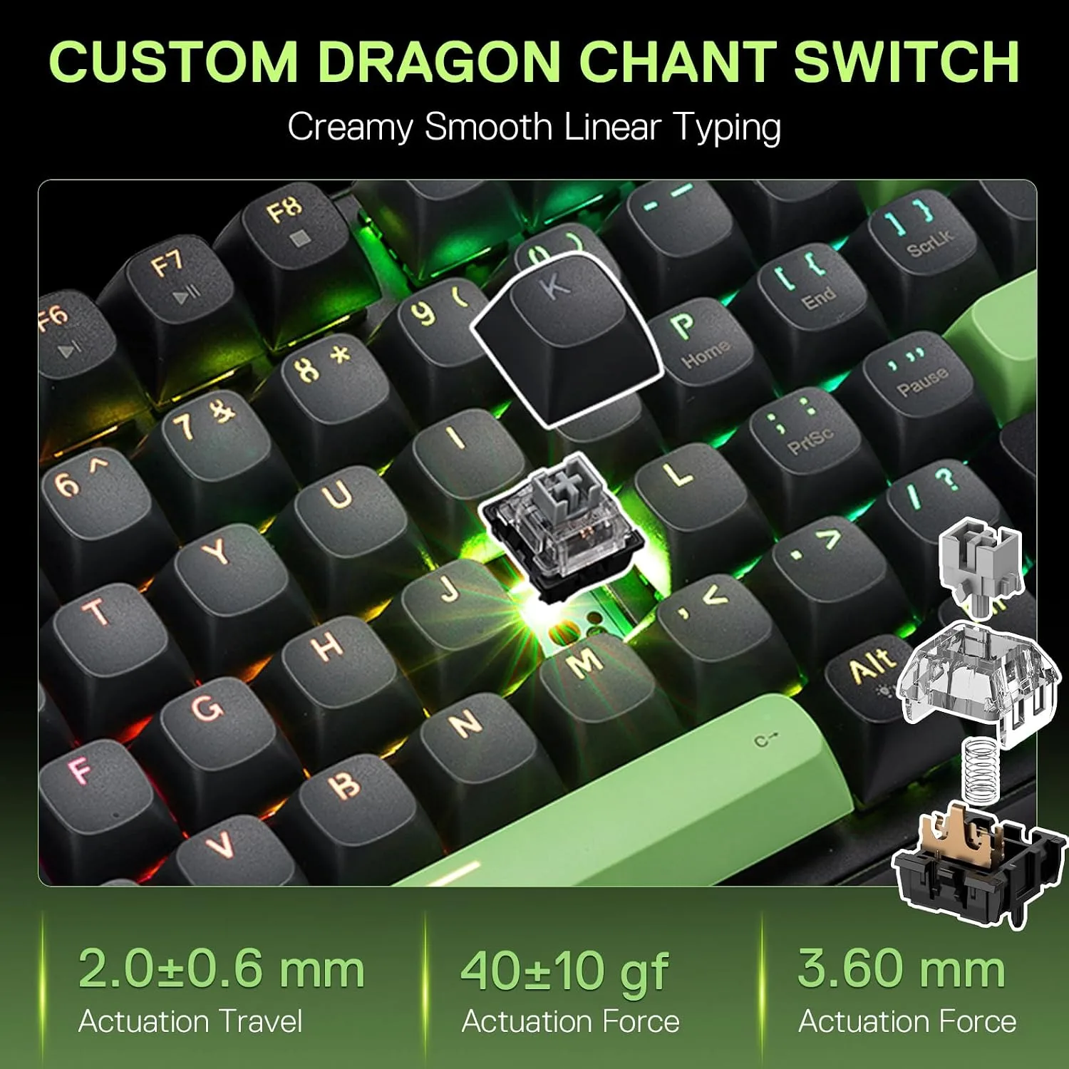 Redragon K740 Wired RGB Gaming Keyboard, Aluminum Base & Knob, 95% Layout