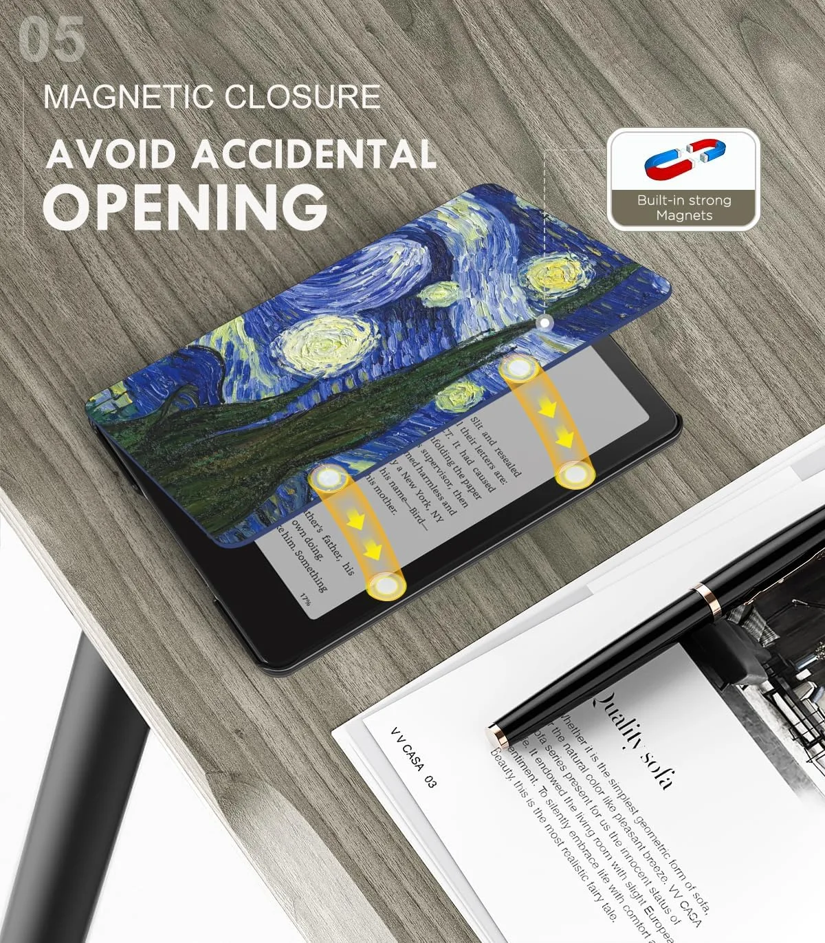 Moko Case for 7" Kindle Paperwhite 12th Gen 2024/Colorsoft, Starry Night