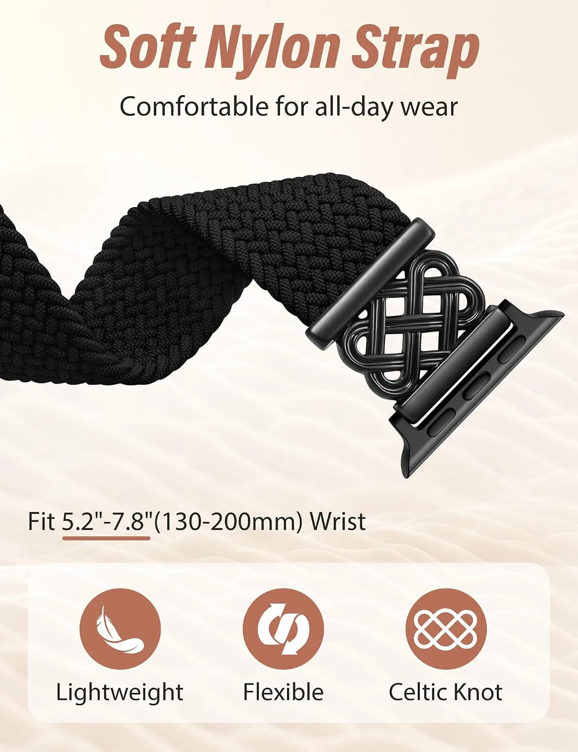 Braided Stretchy Band with Magnetic Clasp for Apple Watch Bands Women Men