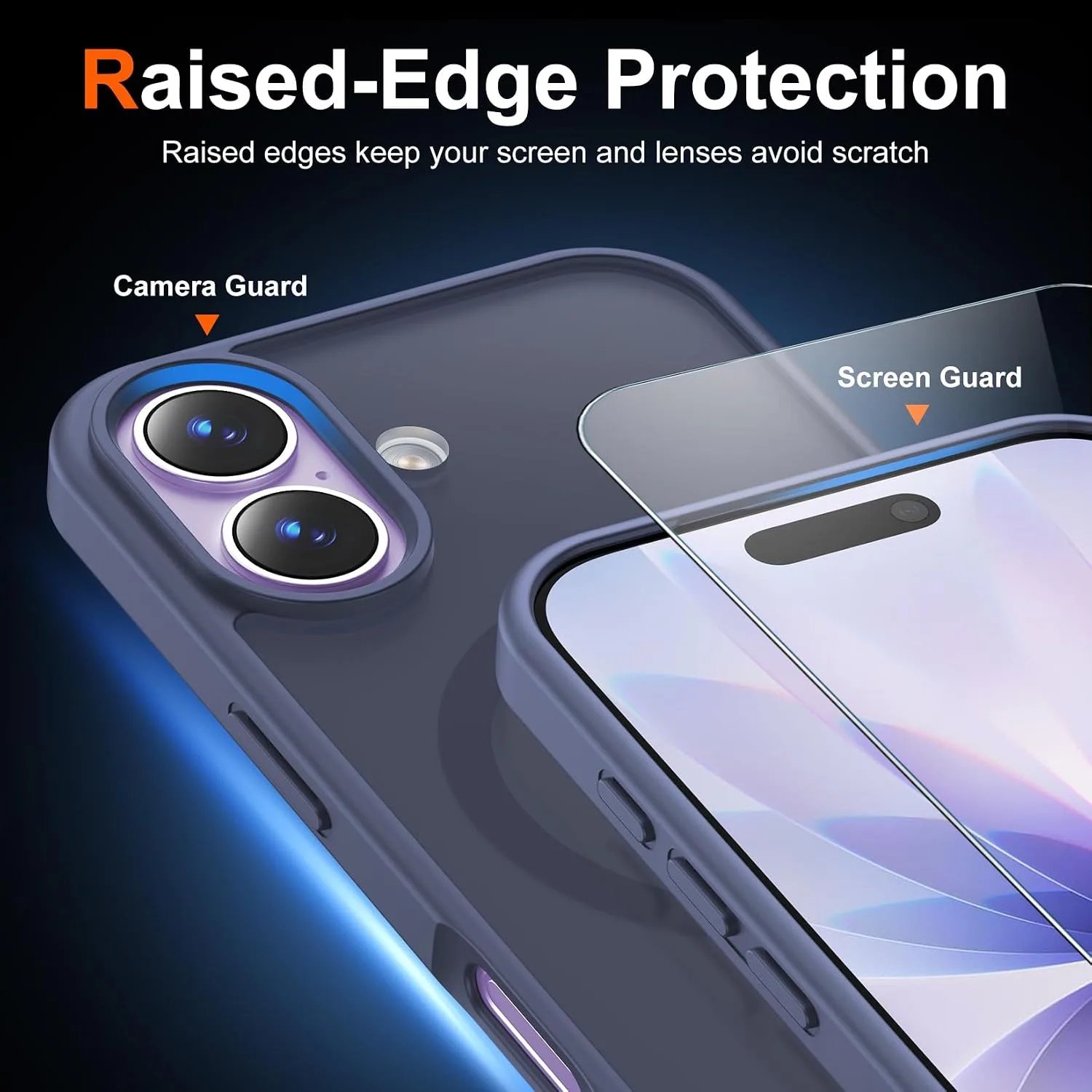 Temdan for iPhone 17 Case with Screen Protector Dark Purple
