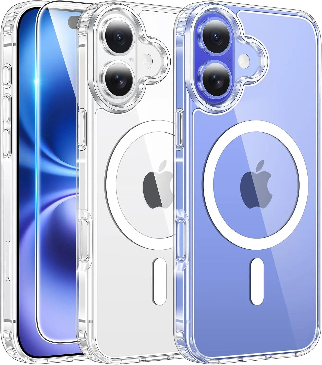 Carcasa Fntcase para iPhone 16 Plus compatible con Magsafe transparente