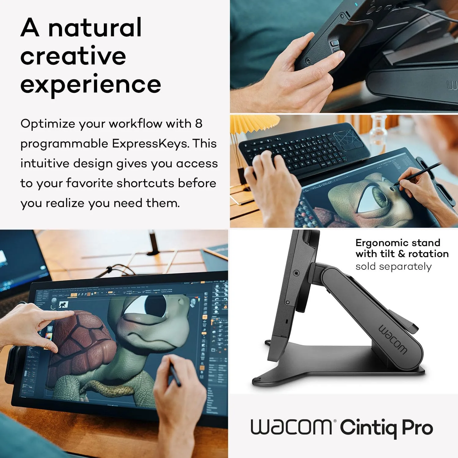 Wacom Cintiq Pro 22, Drawing Tablet with 4K 120 Hz Touchscreen & ProPen 3