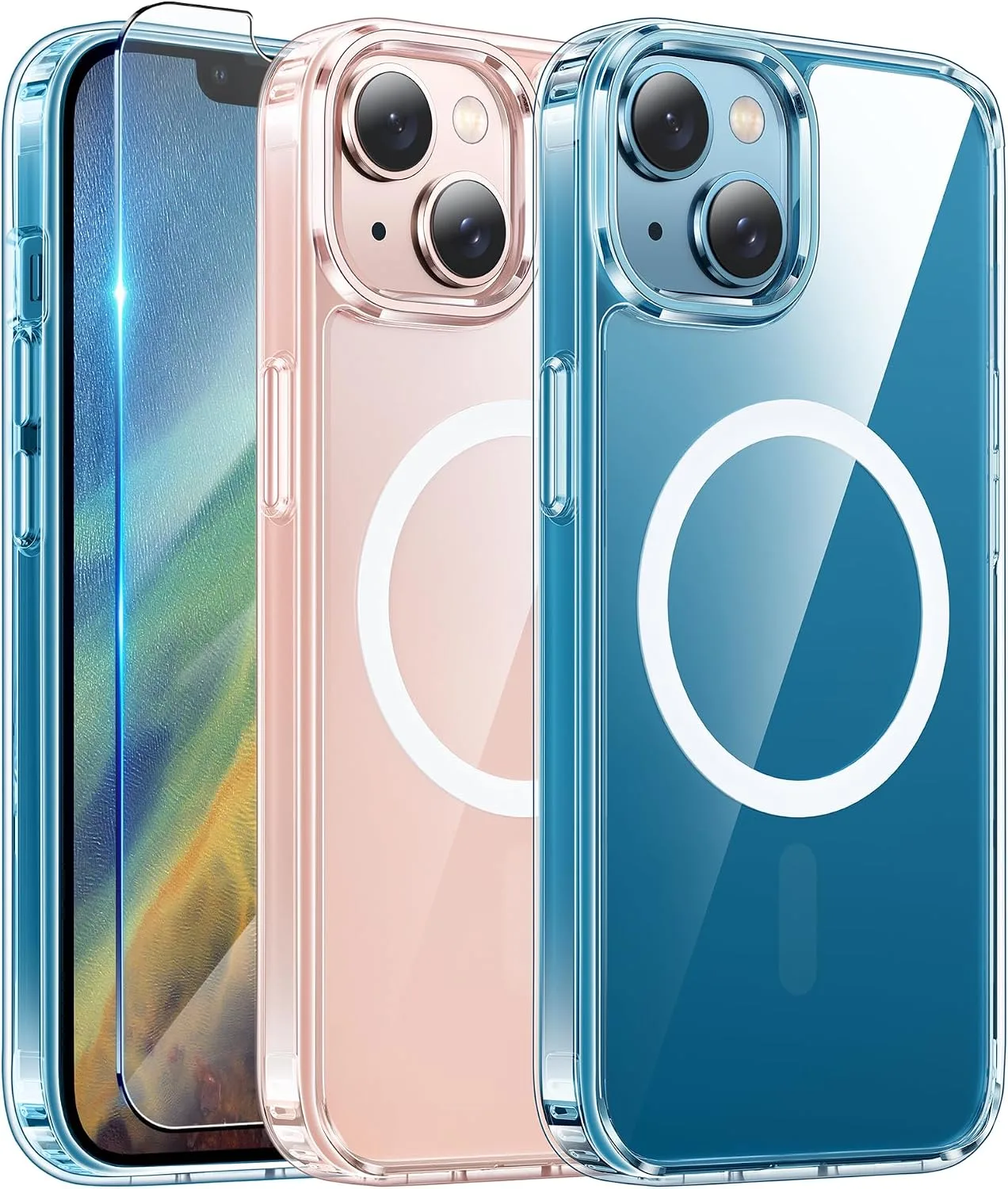 Carcasa para iPhone 13 y iPhone 14 Fntcase transparente magnética