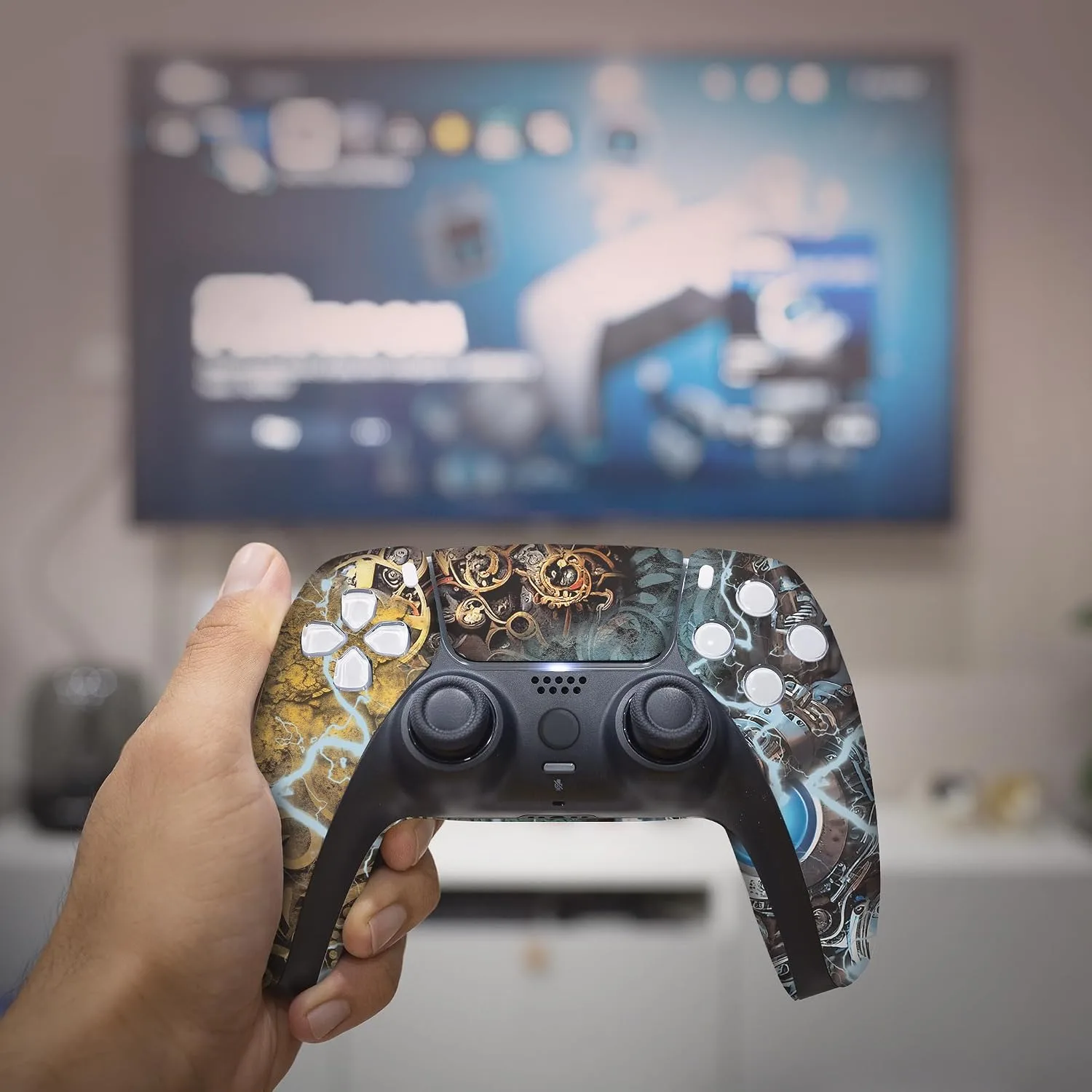 Dishonestty Custom PS-5 Controller Wireless compatible with Play-Station 5 Console by BCB Controllers | Proudly Customized in USA with Permanent HYDRO-DIP Printing (NOT JUST A SKIN)