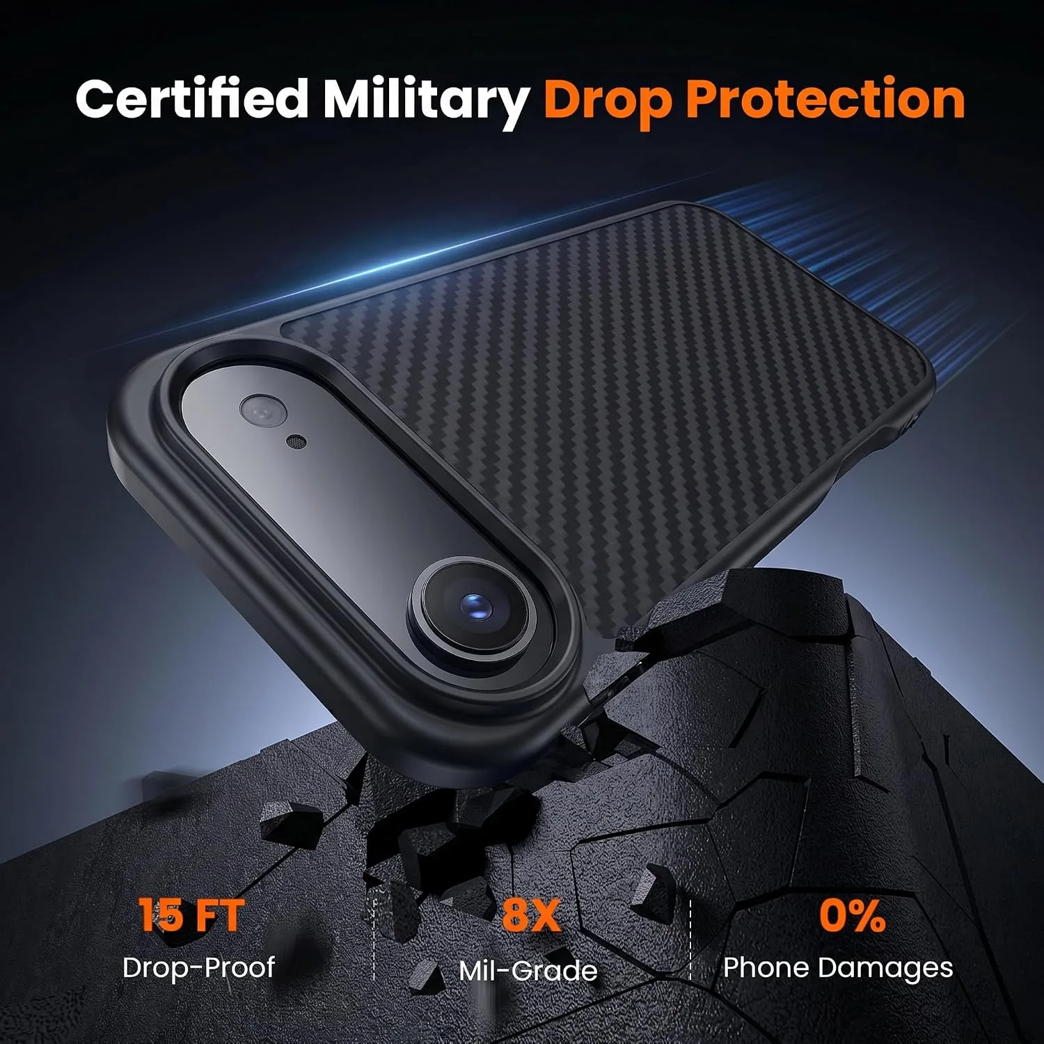 toushion 3 in 1 for iPhone Air Case Carbon Fiber Black&Grey(Twill)