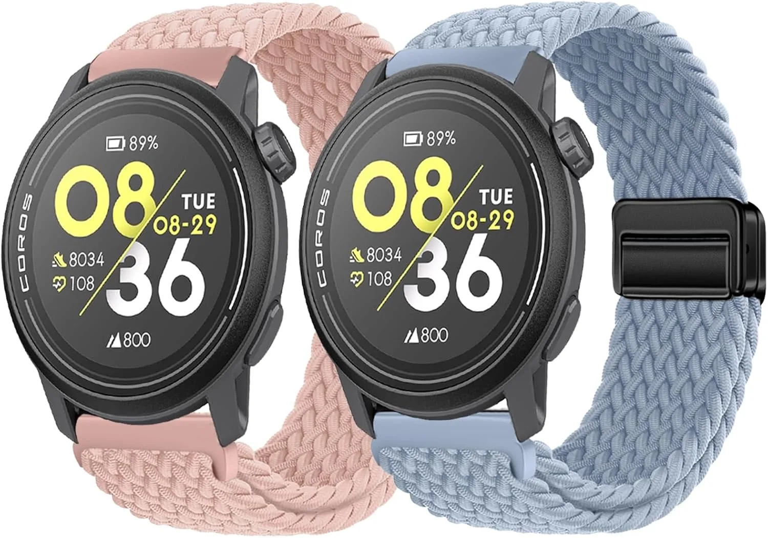 2 Pack Nylon Magnetic Band for COROS PACE 4/3/APEX 2 PRO/APEX PRO/APEX46mm