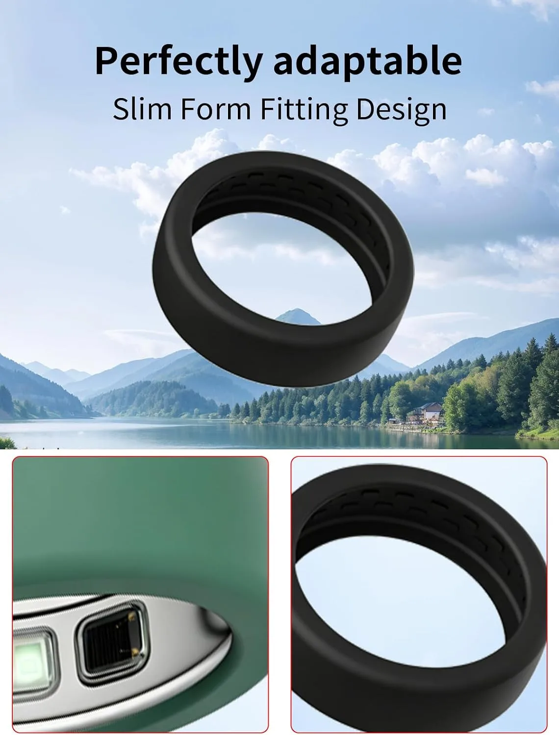 (4 Pack) BOVUGAC for OURA Ring5 Silicone Ring Protector Case.(Size:6~9)
