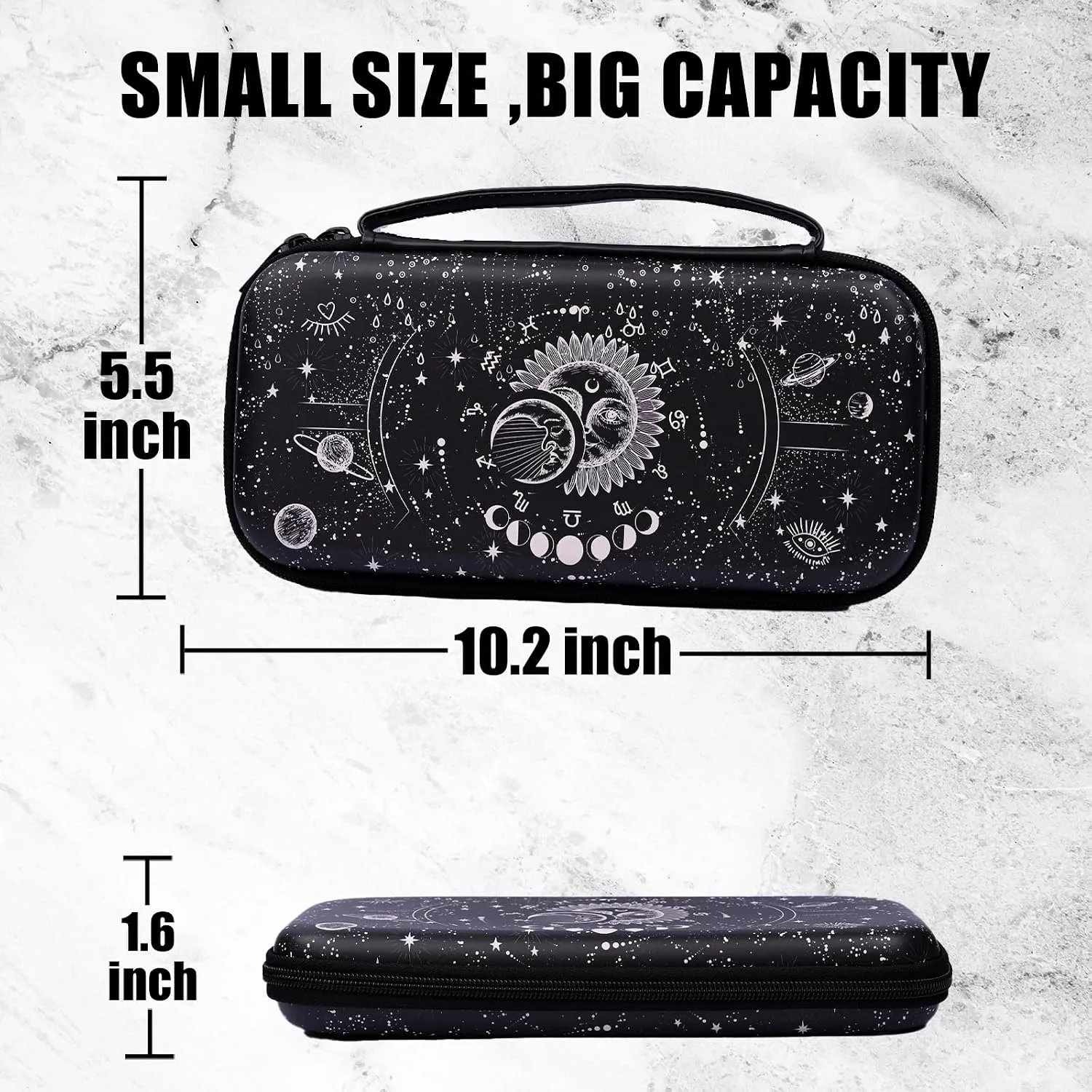 WtallasiSei Constellation Magic Moon Sun Carry Case Compatible With Nintendo Switch Lite And Switch Oled, Hard Portable Travel Storage Bag For Accessories Console