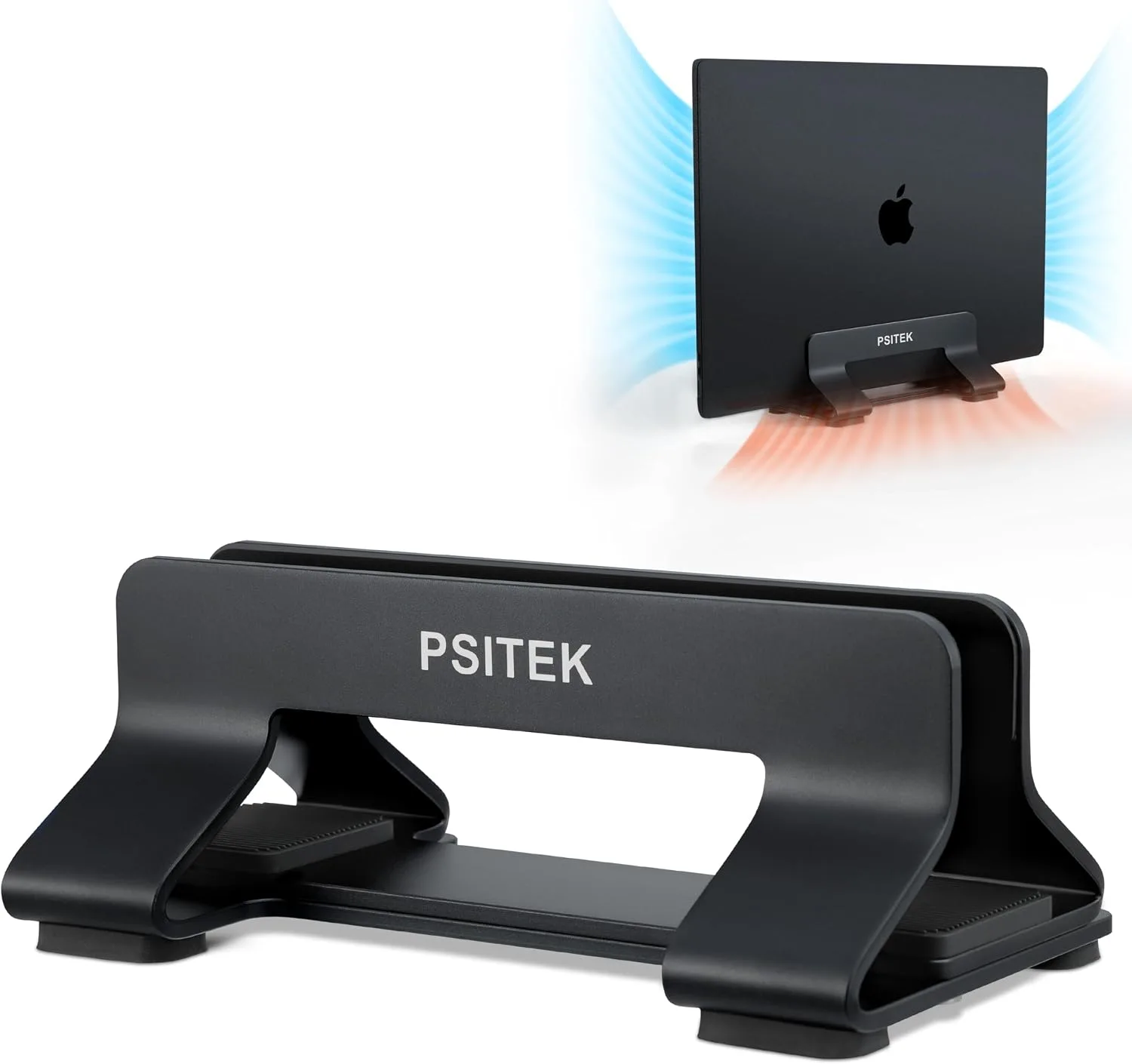 Base vertical para laptop Psitek aluminio ajustable 12-42mm