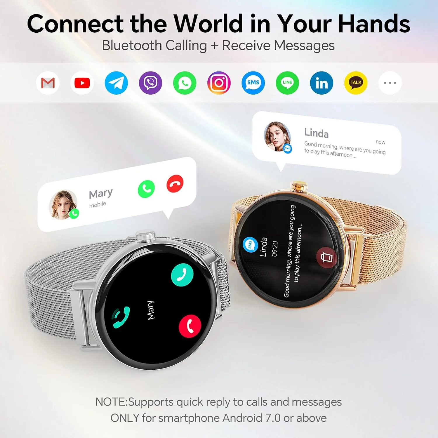 Yoever Smart Watch for Men Women,1.57" Touchscreen,Round Fitness Trackers
