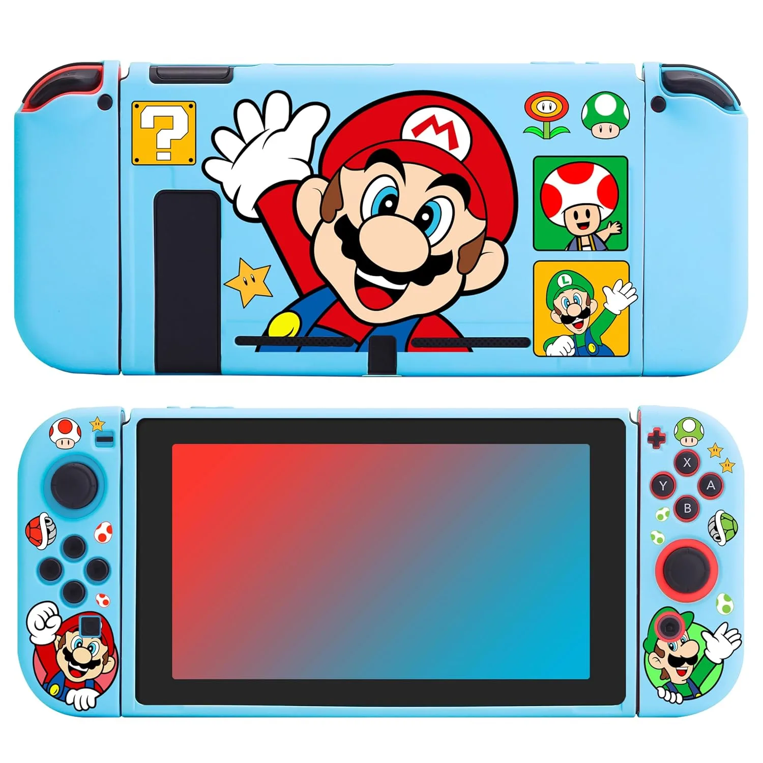 Xcitifun Case Designed for Nintendo Switch for Girls Boys Kids Soft Slim TPU Switch Cases Cute Kawaii Character Cartoon Protective Shell Cover Compatible with Nintendo Switch 2017 - Blue Ma