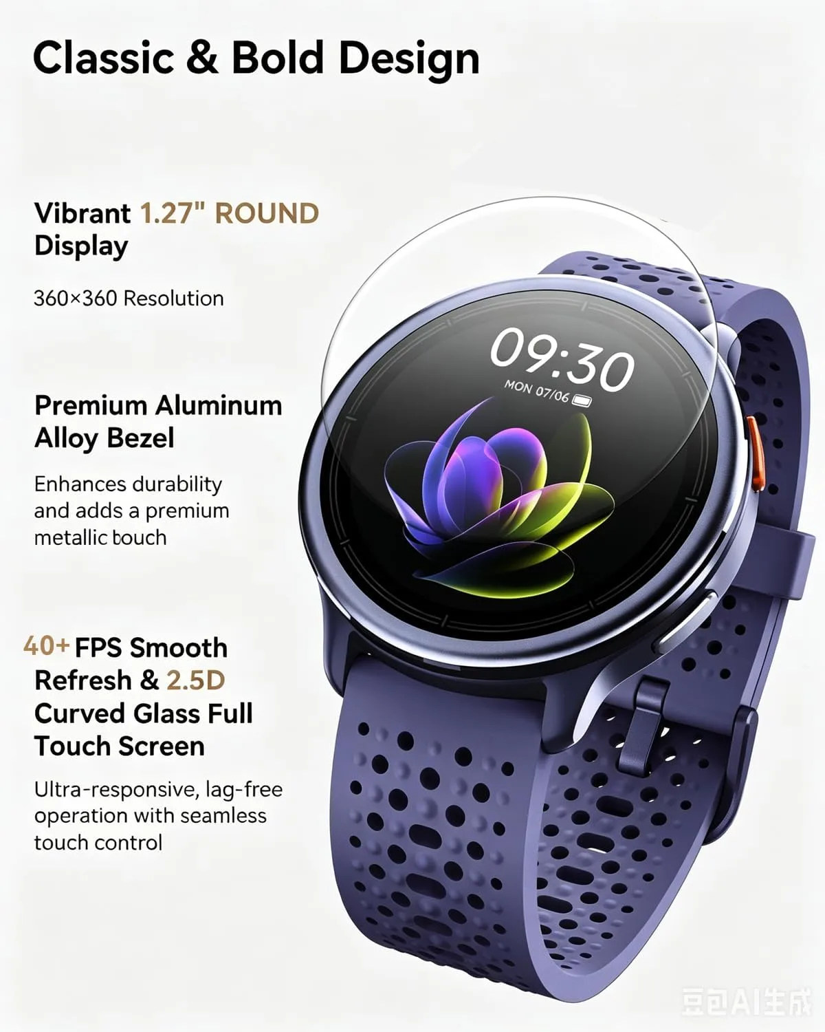 Quican Smart Watches for Men & Women, Compatible with iPhone & Android
