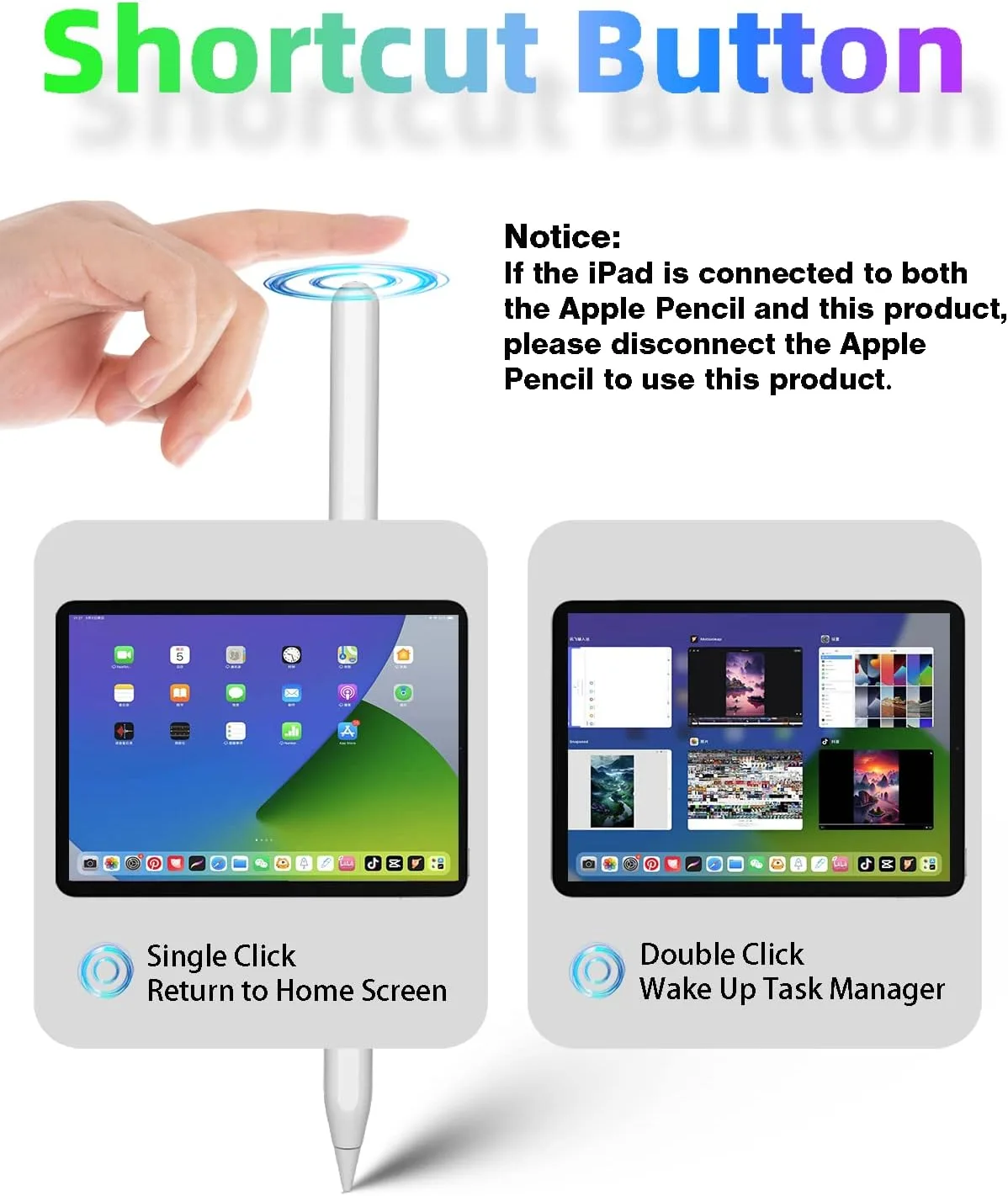 Gnanlen iPad Pencil 2nd Generation Magnetic Wireless Fast Charging, Same as Apple Pencil 2nd Gen, Stylus Pen Work for iPad Pro 11in 1/2/3/4, iPad Pro 12.9in 3/4/5/6, iPad Air 4/5, iPad mini 6, White