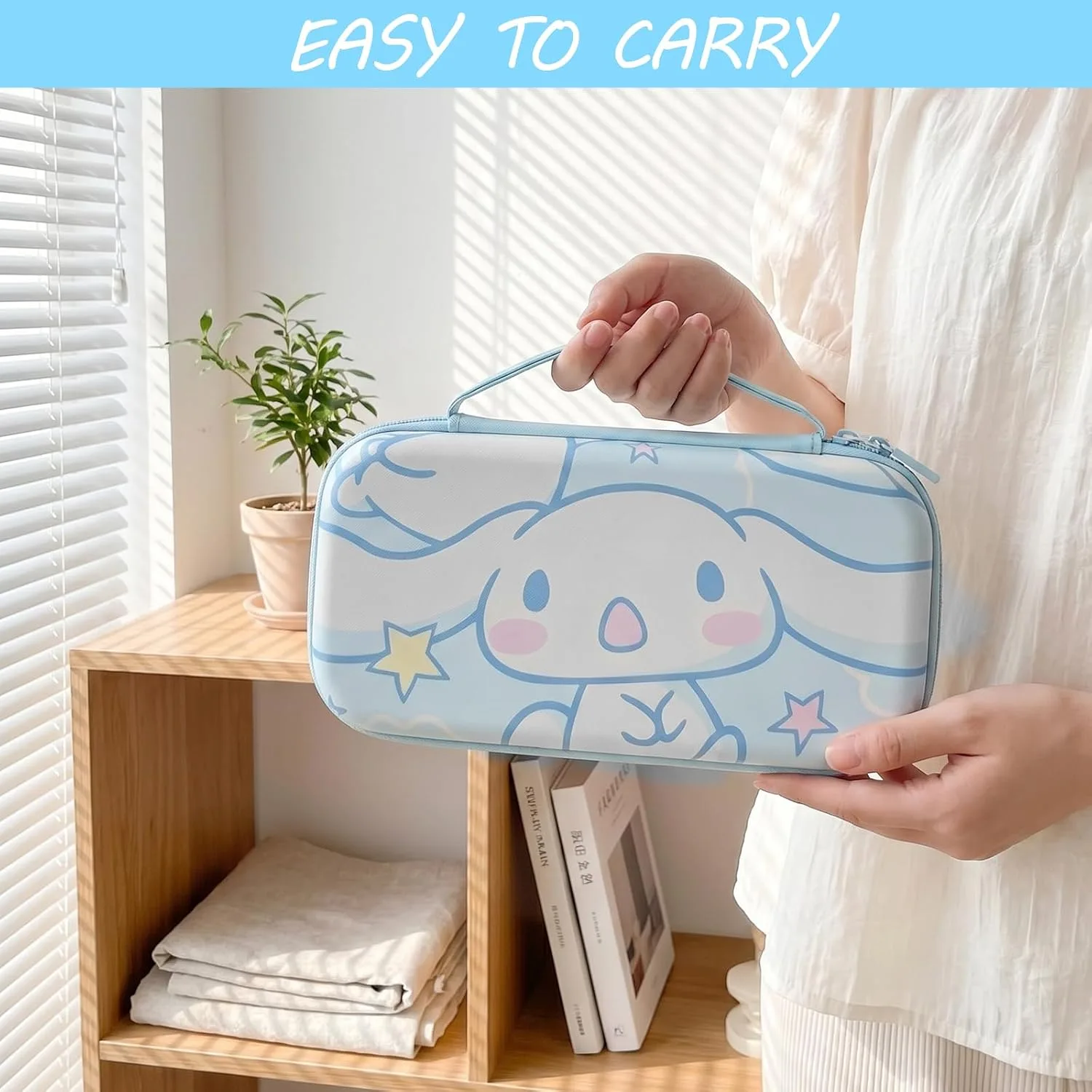 TIKOdirect Carrying Case for Switch 2, Cute Portable Bag Accessories with Soft Protective Case, Screen Protectors and Thumb Grip caps, Game Card Case 7in1, Blue