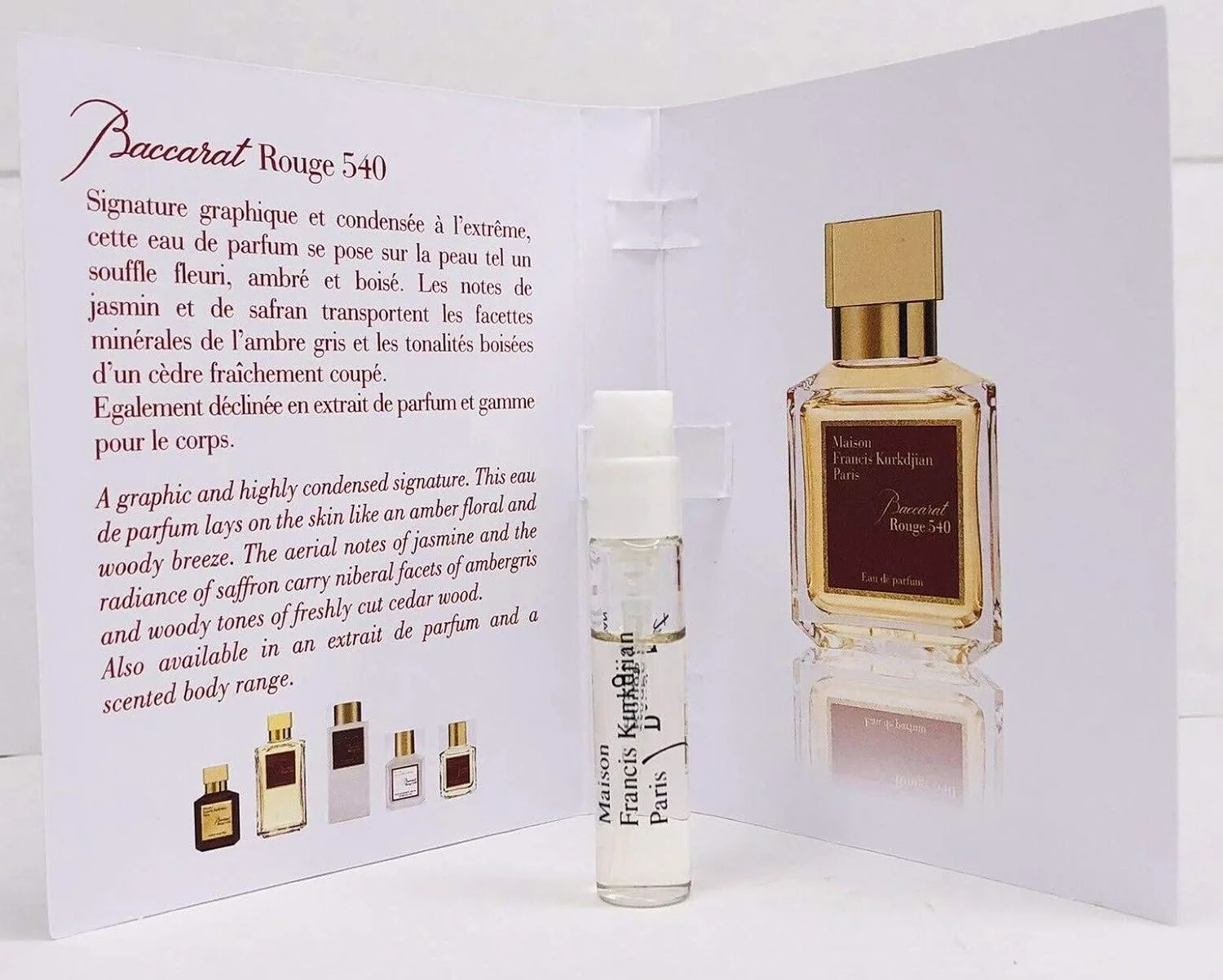 Maison Francis Kurkdjian BACCARAT ROUGE 540 Eau de Parfum Vial Spray 2ml / 0.06 fl oz
