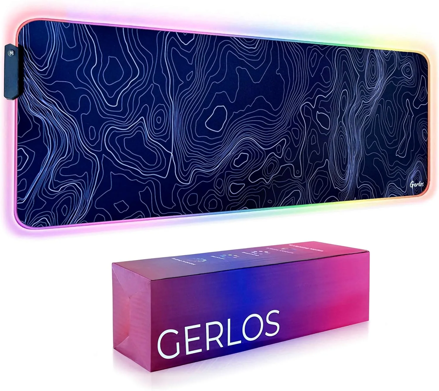 Gerlos RGB Gaming Mouse Pad, Large LED Mouse Pad for Gamer, 31.5" x 11.8"