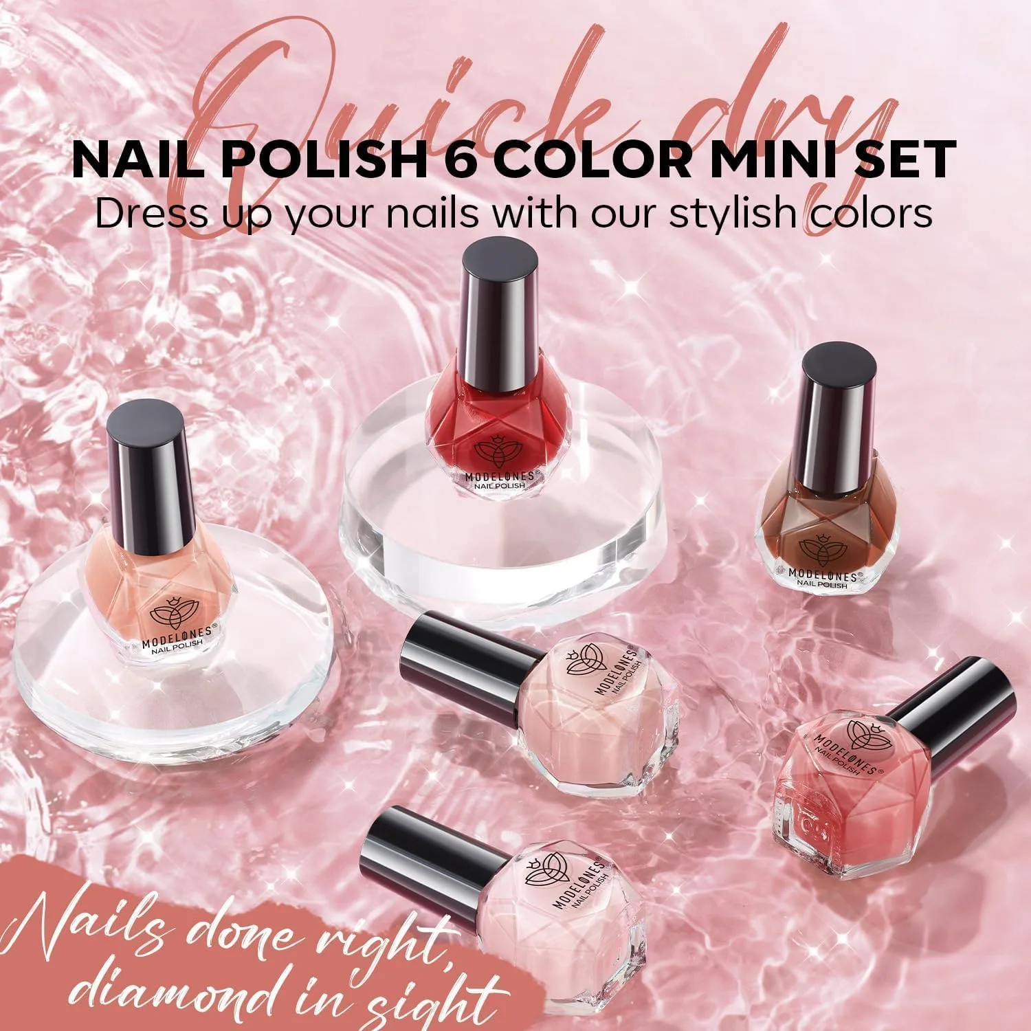 modelones Jelly Nail Polish, 6 Colors Quick Dry Nude Pink Nail Polish Set