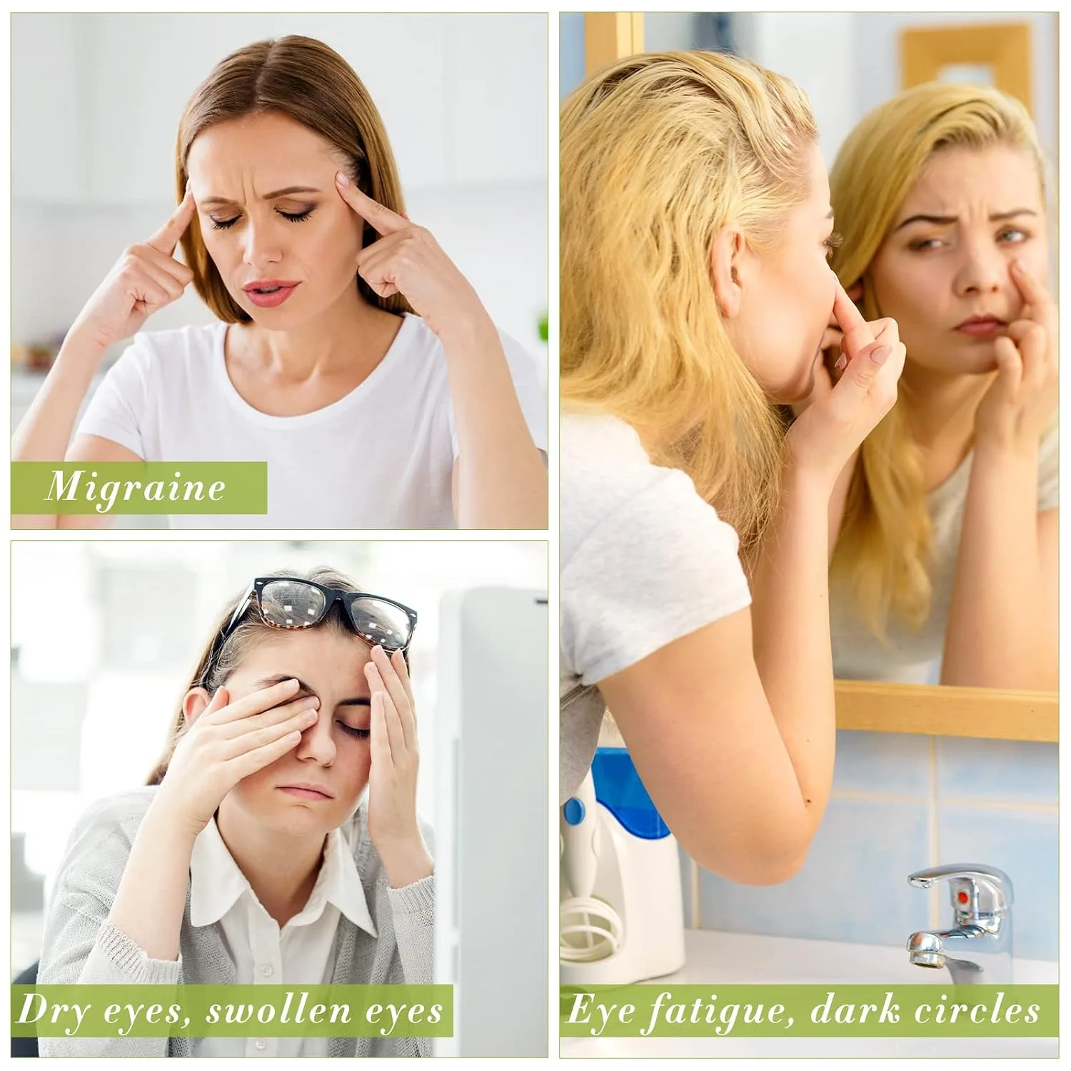 Hercicy Jade Eye Mask, Jade Stone Facial Cooling Mask