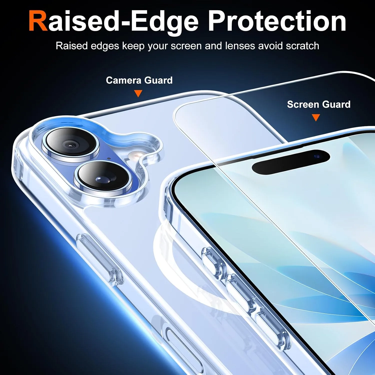 Temdan for iPhone 17 Case with Screen Protector Clear
