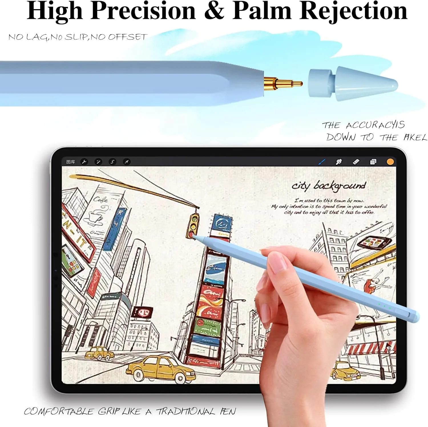 Stylus Pen for iPad11&10thGen,14Mins Faster Charge, with Pencil Holder,Palm Rejection, Tilt Sensitivity, for iPad Air11&13-inch(M3/M2), iPad Pro 11&13-inch (M4),iPad 6-11th,iPad Pro 11/12.9 inch