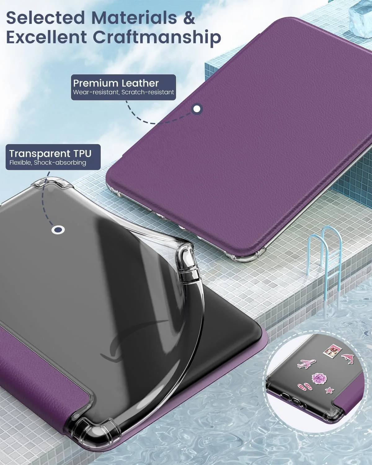 MoKo Case for Kindle Paperwhite 12th Gen & Colorsoft 2024,Deep Purple