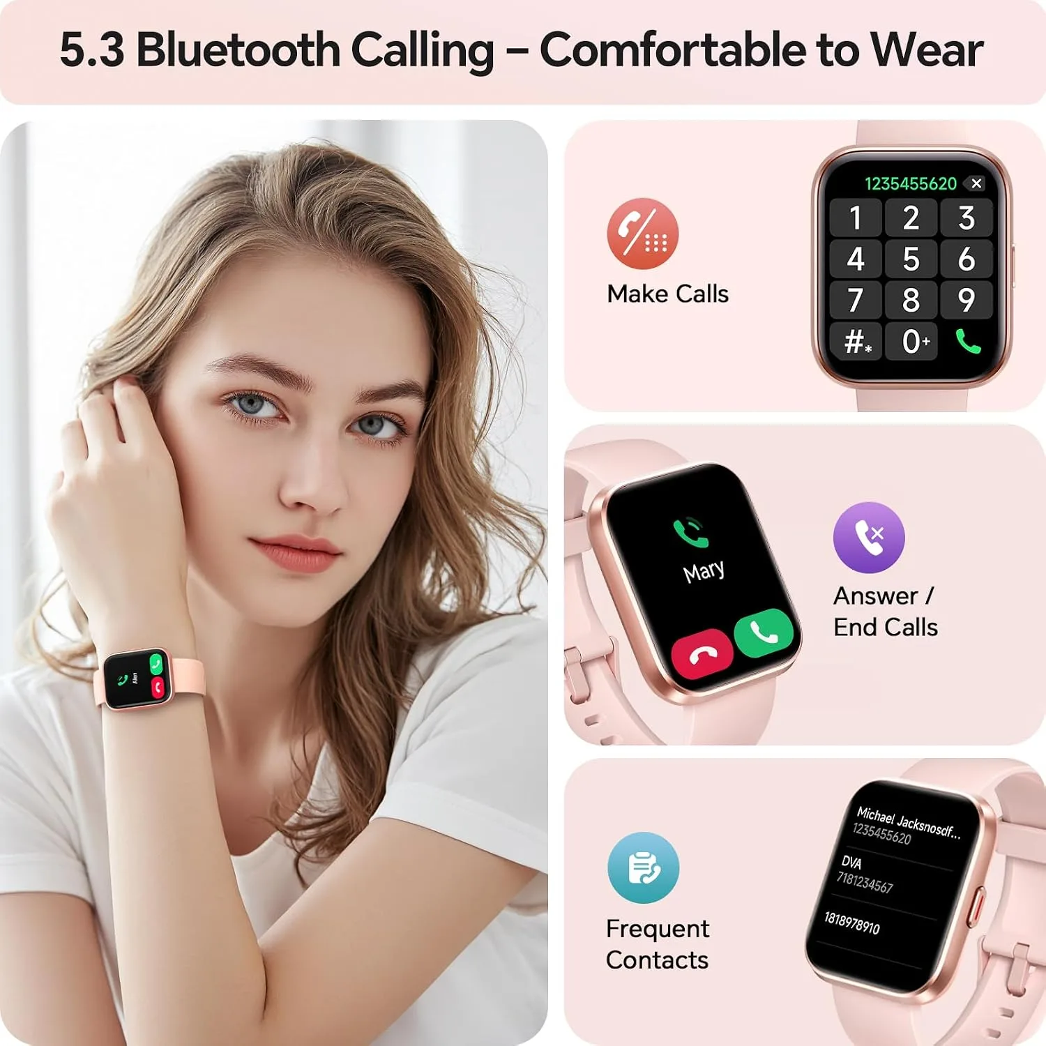 Smart Watches for Women Men, 1.85" Smart Watch Compatible iPhone/Samsung/Android (Answer/Make), Fitness Tracker with Heart Rate/Sleep Monitor, Smartwatch 3ATM Waterproof 120+ Sport Modes, Step Counter