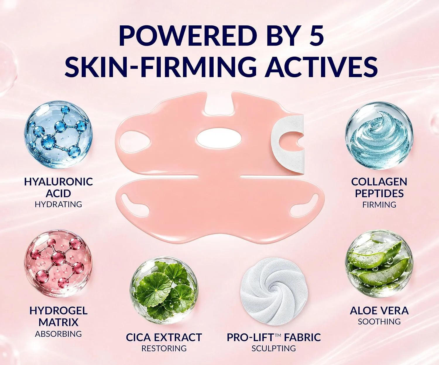 Stylia MaxiLift V-Line Lifting Collagen Face Mask - Double Chin Strap - Jawline Shaper - Neck Firming and Tightening Mask with Hyaluronic Acid & Aloe Vera - Chin Strap for Sleeping (10PC)