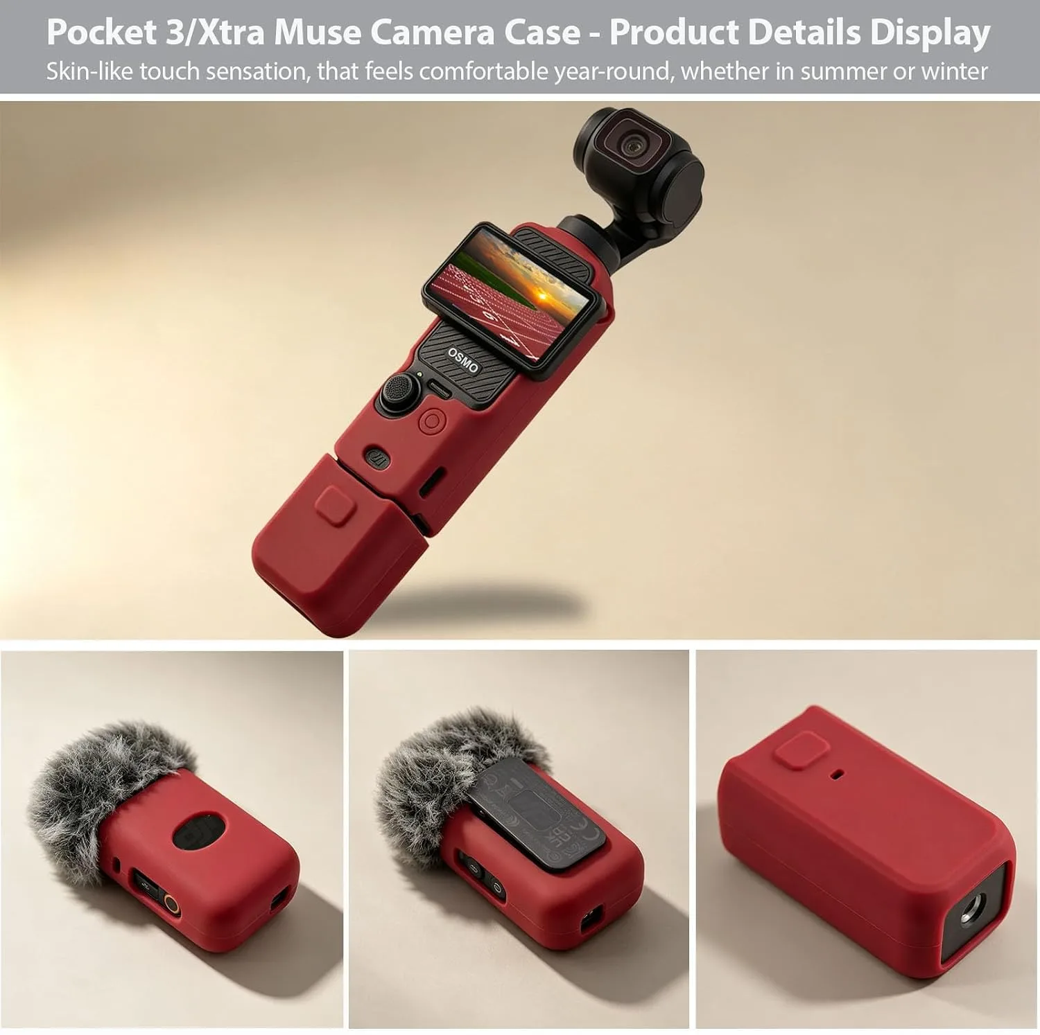 Case for DJI Osmo Pocket 3 / Xtra Muse Camera - Dark Red