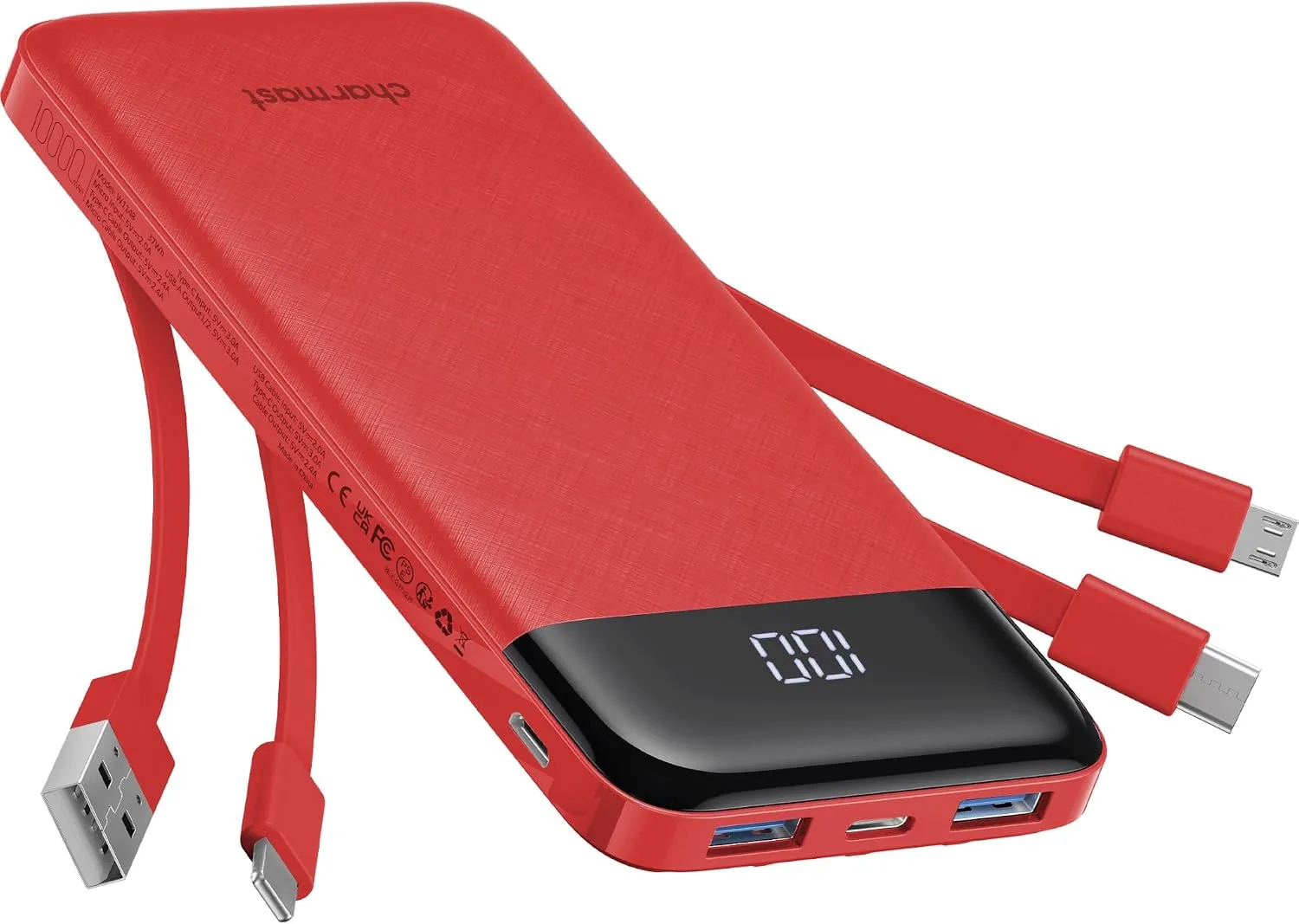charmast Portable Charger with Built-in Cables X 4, Portable Phone Charger