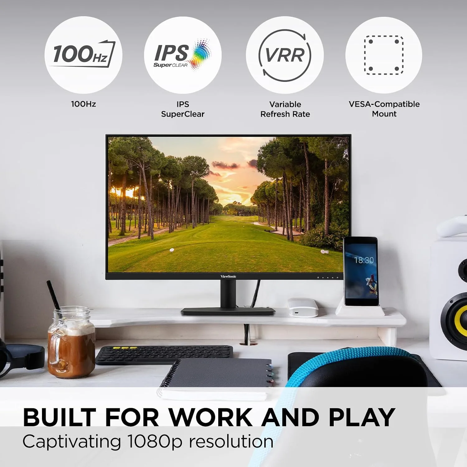 ViewSonic VS2747-H 27 Inch 1080p Computer Monitor, IPS 100Hz Display