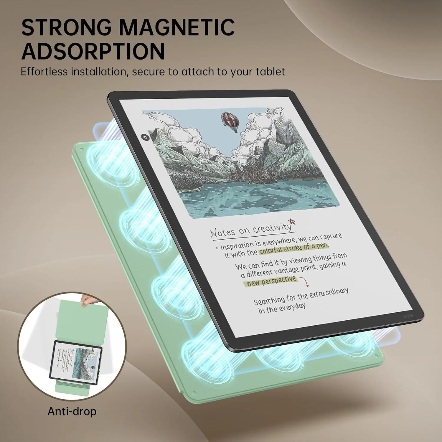 MoKo Magnetic Case for 11" Kindle Scribe 3rd & Colorsoft 1st,Verde Agave