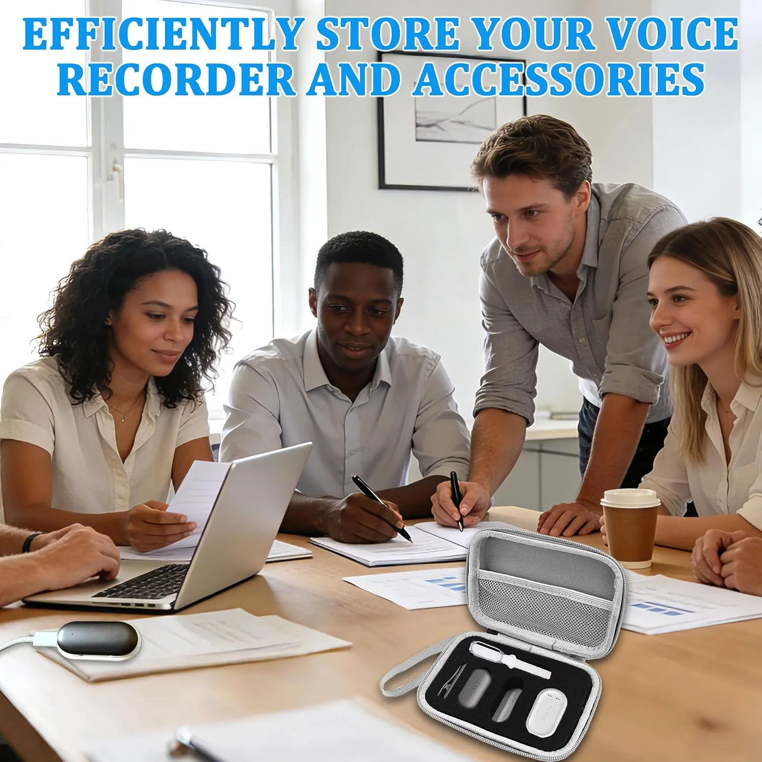Protective Case for PLAUD NotePin Voice Recorder (Silver)