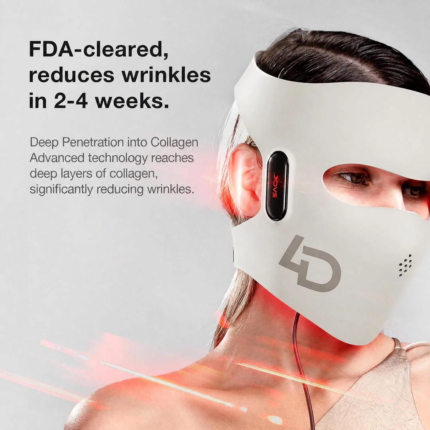 JOVS Red Light Therapy Mask for Face, LED Light Therapy Mask with 4D Laser