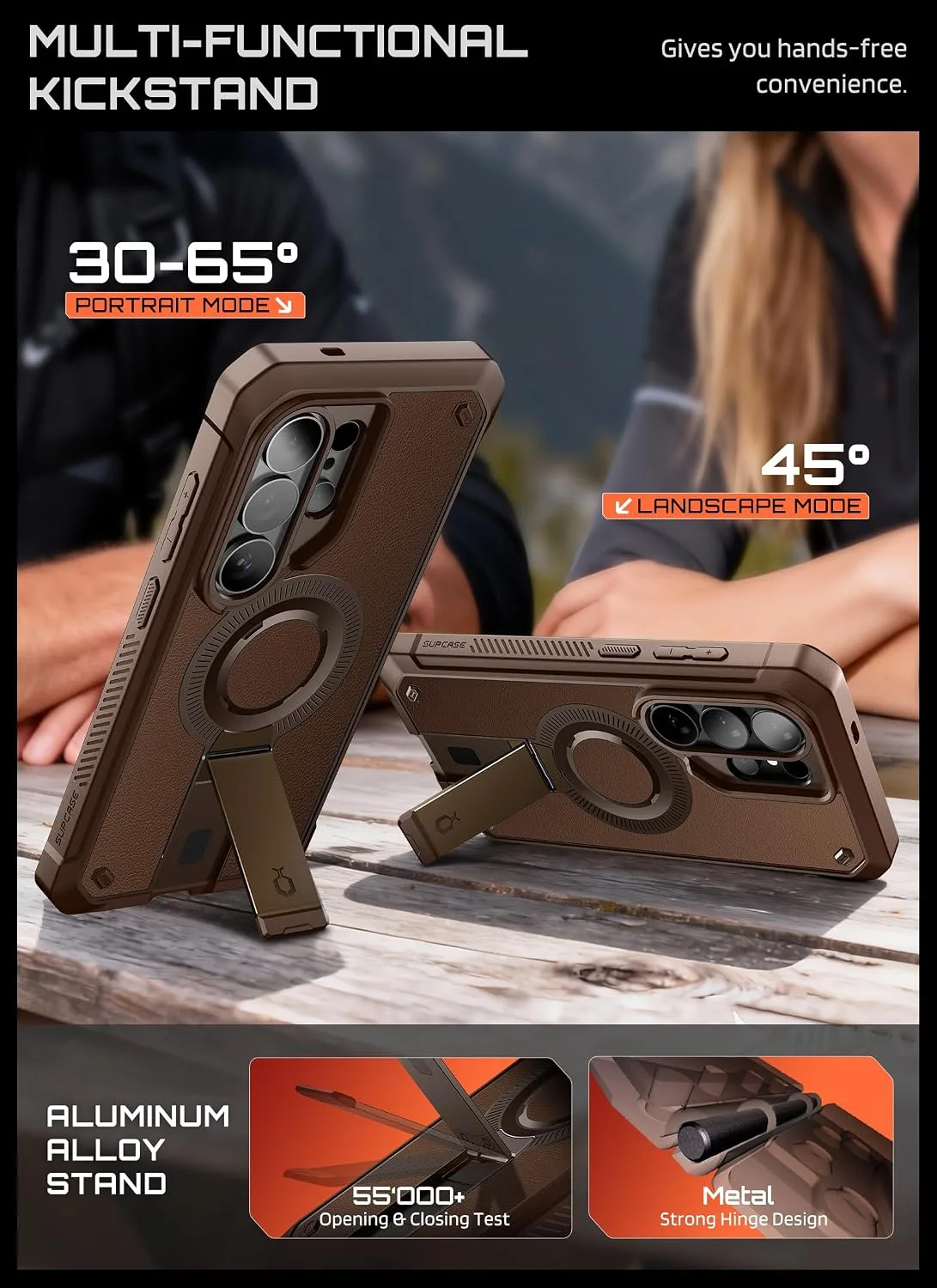 SUPCASE for Samsung Galaxy S26 Ultra Case with Built-in Stand, Brown