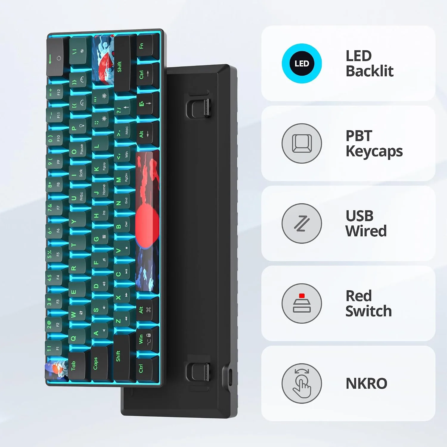 Owpkeenthy 60% Wired Mechanical Keyboard
