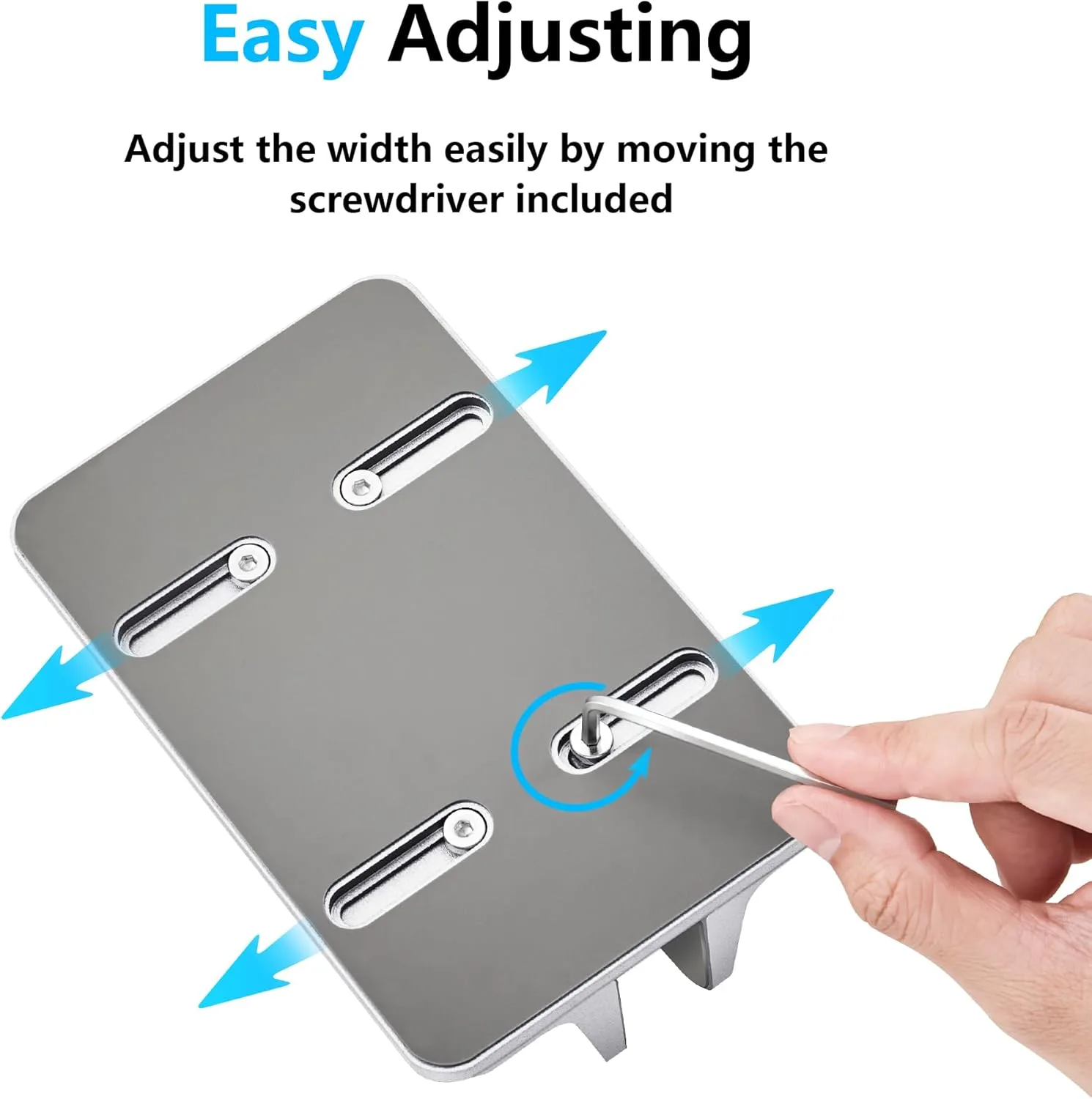 JARLINK Vertical Laptop Stand, Adjustable Aluminum Desktop Holder, Silver