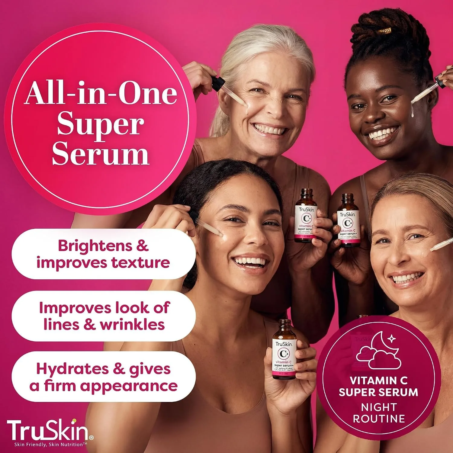 TruSkin Vitamin C+ Serum for Face with Retinol and Niacinamide - 2 fl oz