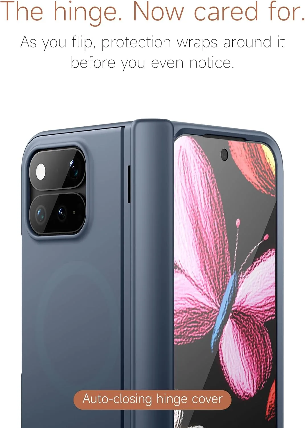 SURITCH for Google Pixel 11 Pro Fold Case with Screen Protector, Compatible with MagSafe, Magnetic Shockproof Protective Cover Slim Bumper Cases with Hinge Protection & Built-in Kickstand, Navy